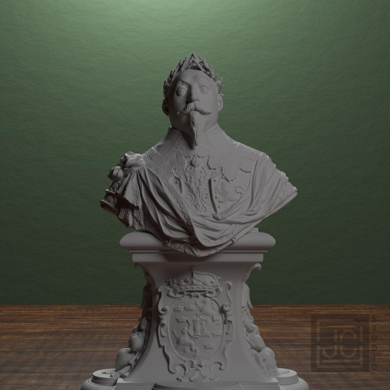 Gustav II Adolf, King of Sweden 3D Printed Collectible Bust