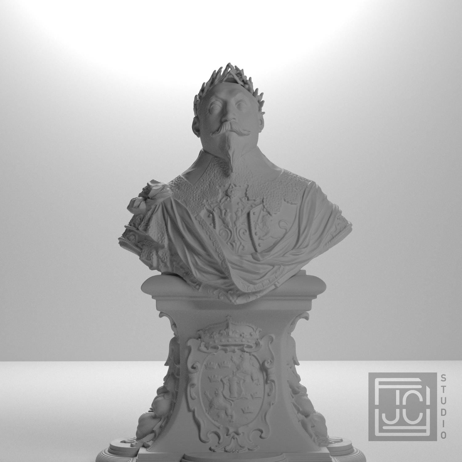 Gustav II Adolf, King of Sweden 3D Printed Collectible Bust