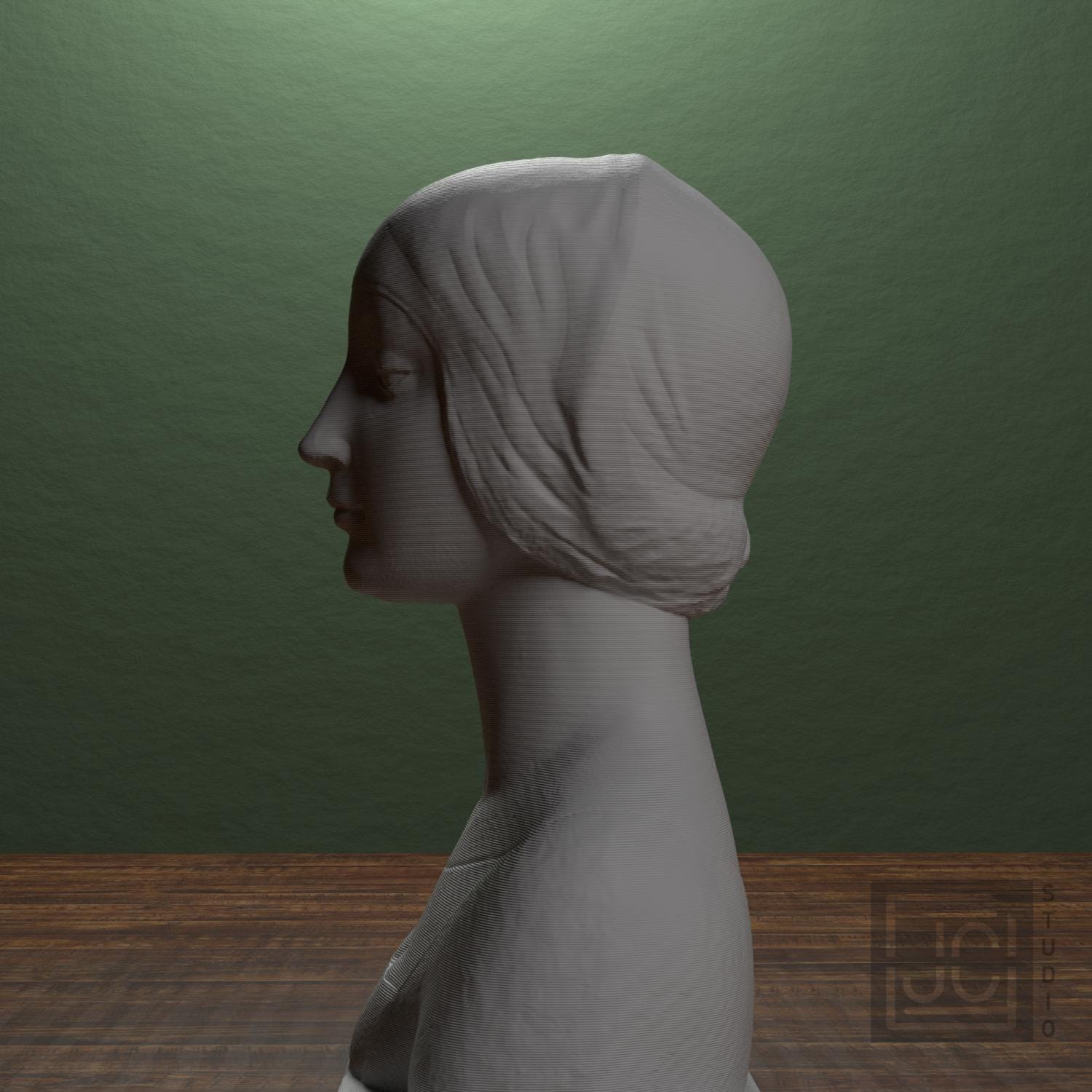 Portrait Bust, Possibly Isabella of Aragon - 3D Printed Replica