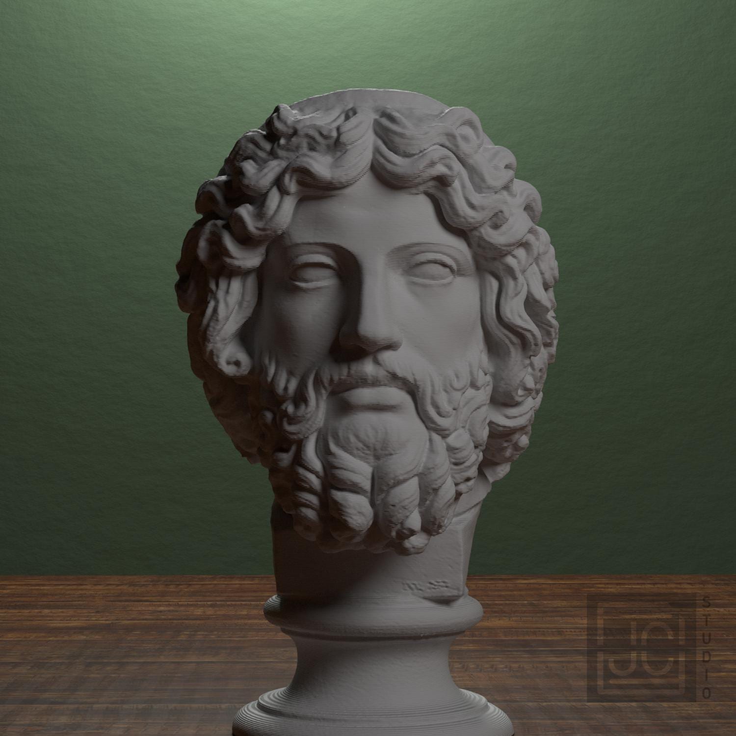 Bearded Zeus 3D Printed Collectible Bust