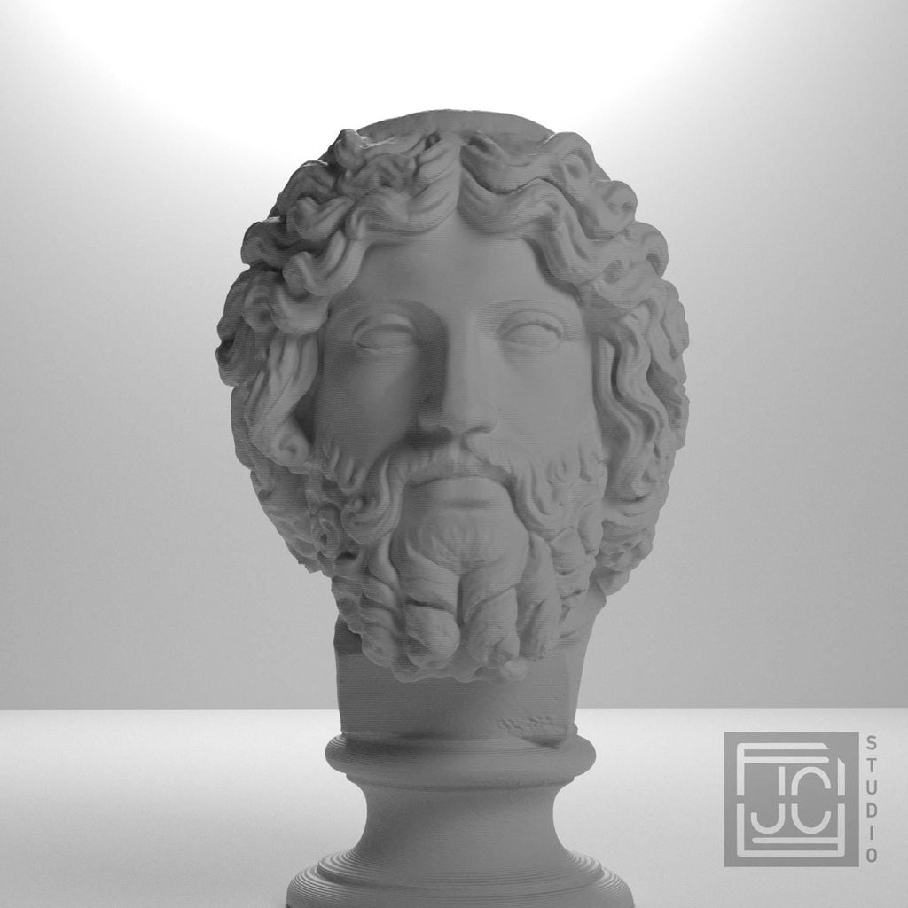Bearded Zeus 3D Printed Collectible Bust