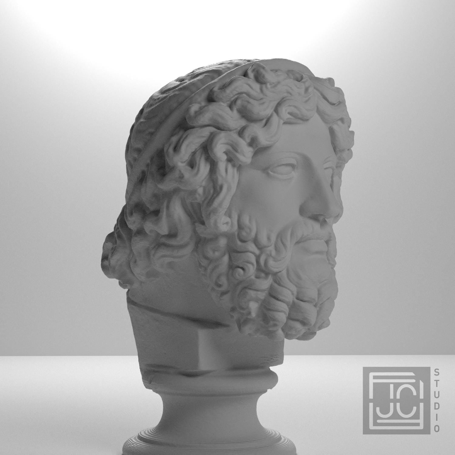 Bearded Zeus 3D Printed Collectible Bust