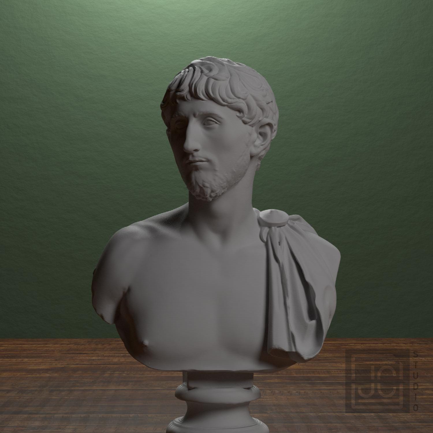Man Wearing an Army Cape 3D Printed Museum Portrait Replica