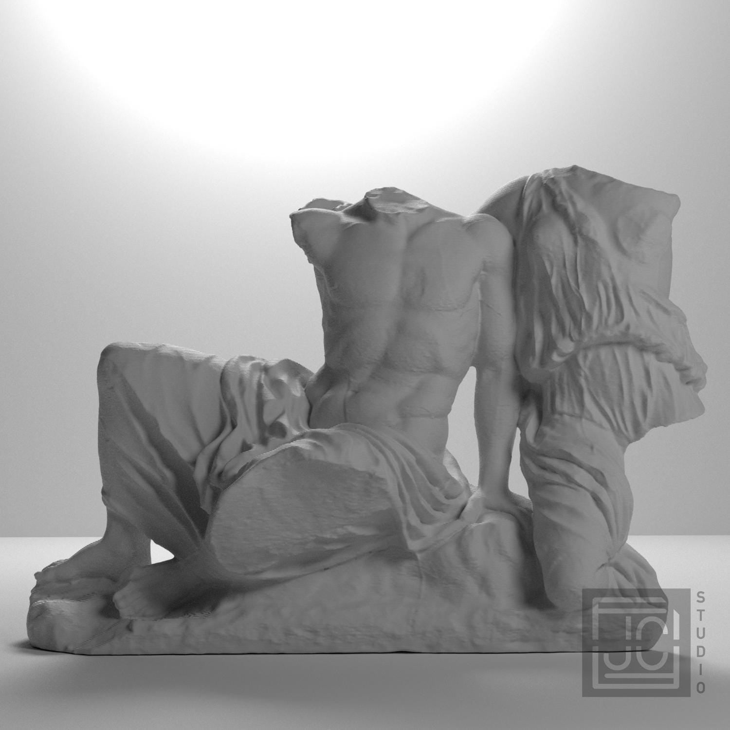 Cecrops and His Daughter Pandrosos 3D Printed Collectible Bust