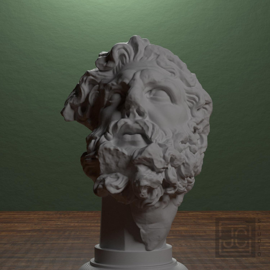 Head of a Giant 3D Printed Museum Replica