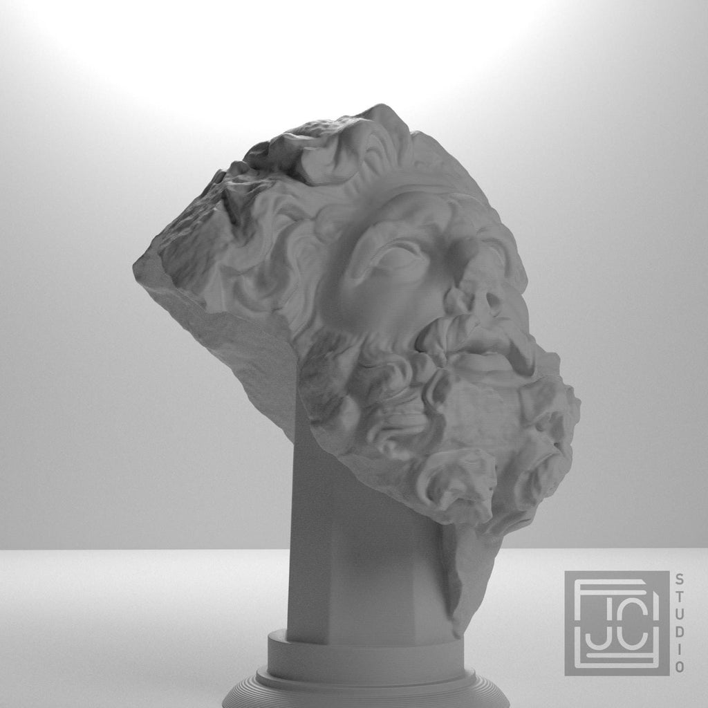 Head of a Giant 3D Printed Museum Replica