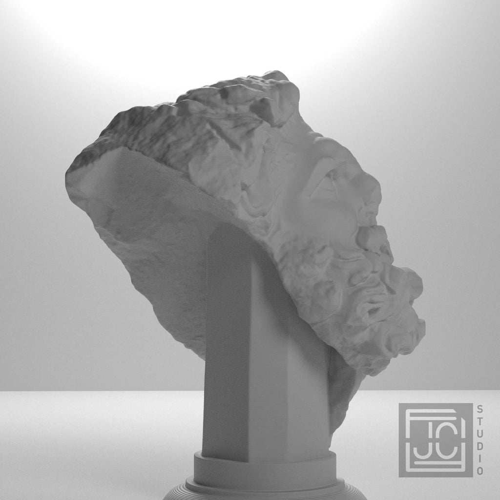 Head of a Giant 3D Printed Museum Replica