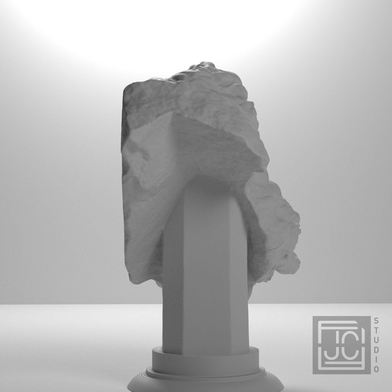 Head of a Giant 3D Printed Museum Replica