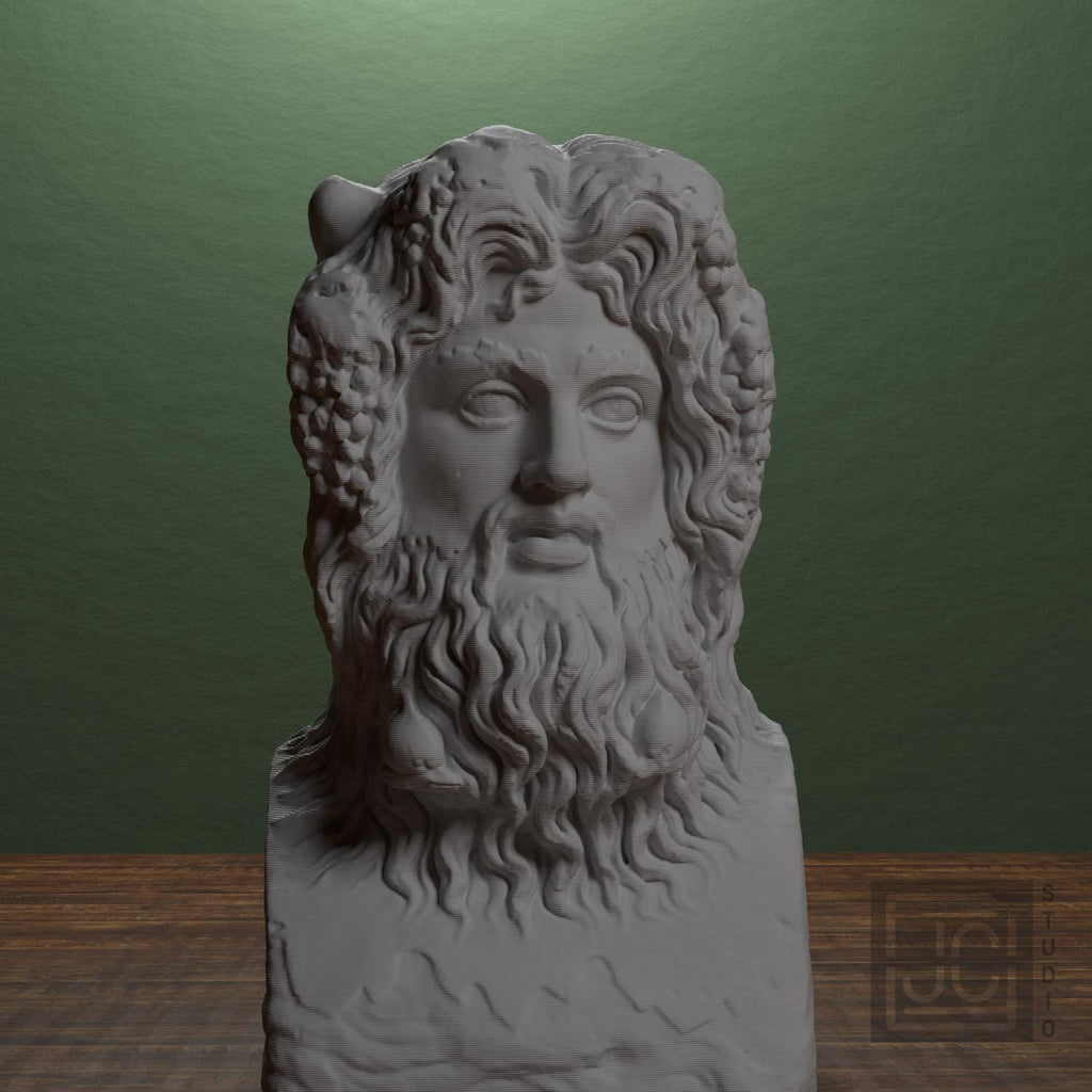 Horn-Crowned Sea Deity 3D Printed Museum Replica