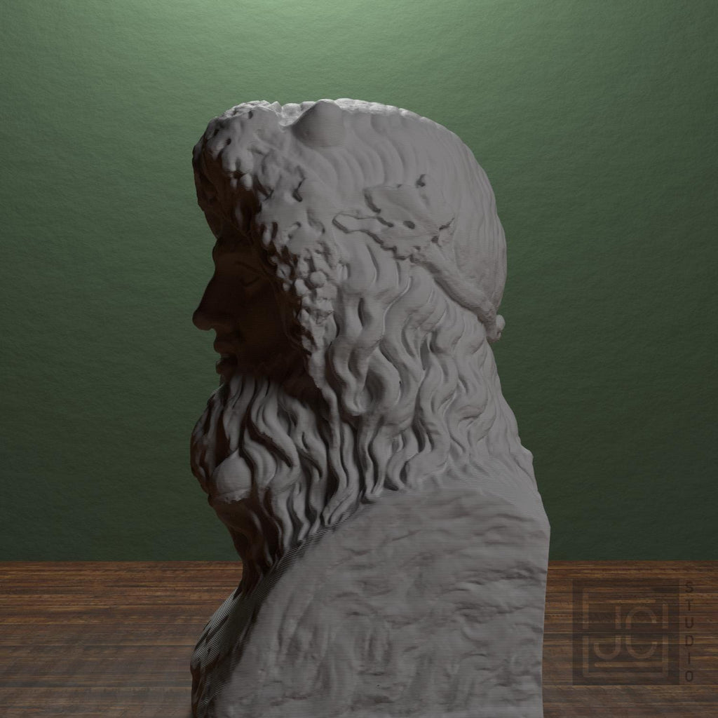 Horn-Crowned Sea Deity 3D Printed Museum Replica