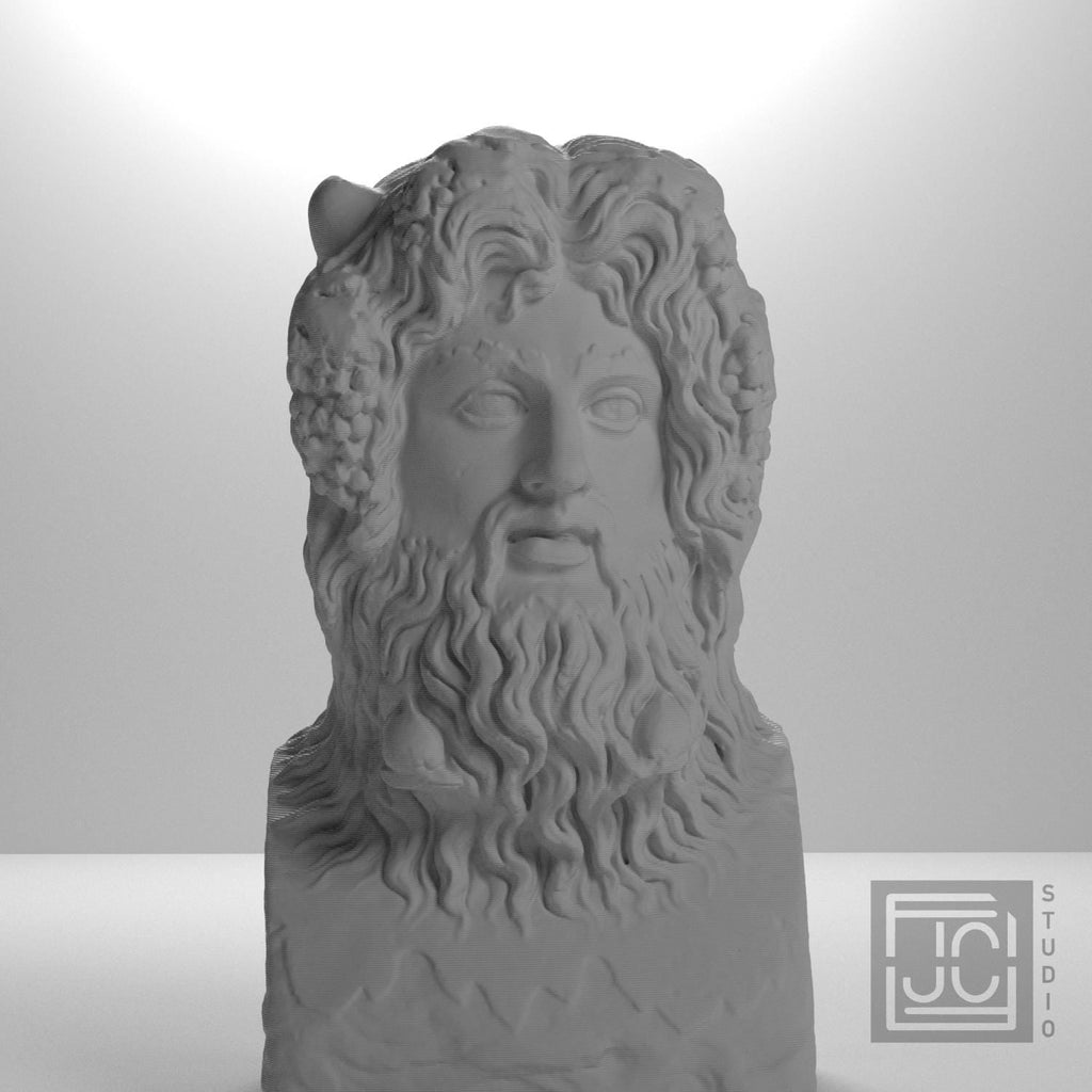Horn-Crowned Sea Deity 3D Printed Museum Replica