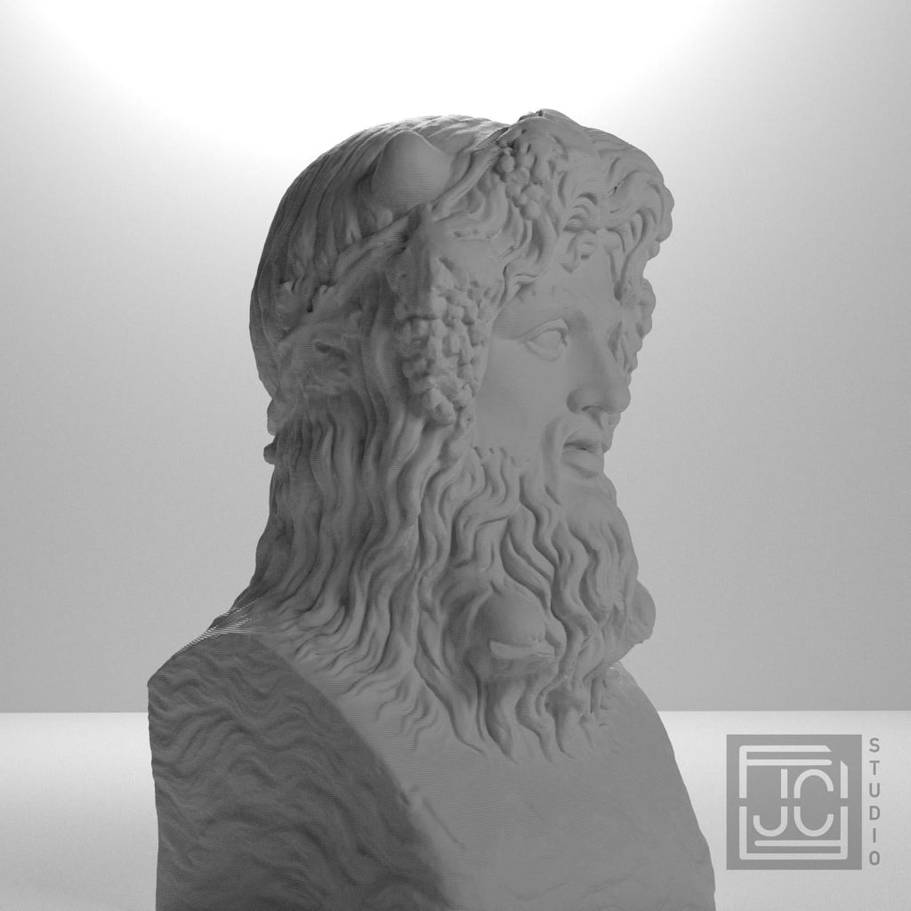 Horn-Crowned Sea Deity 3D Printed Museum Replica
