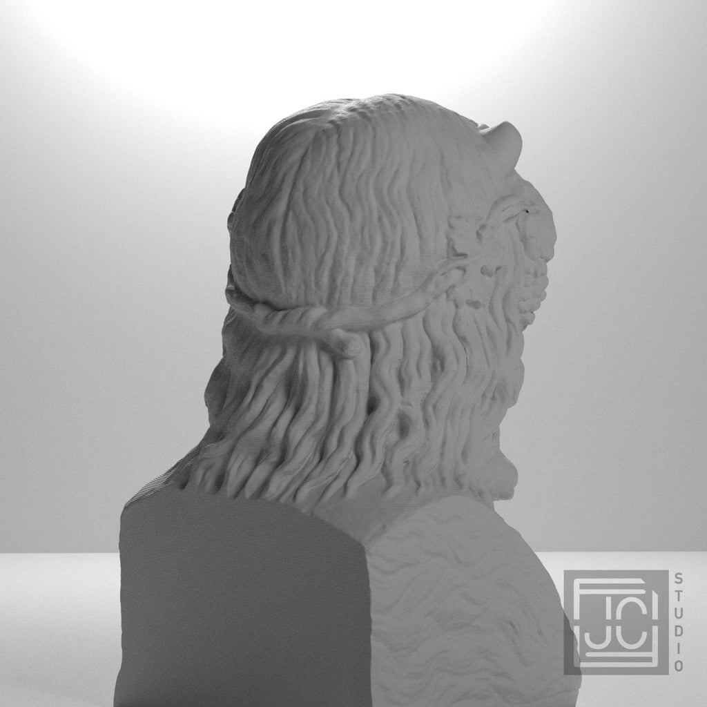Horn-Crowned Sea Deity 3D Printed Museum Replica