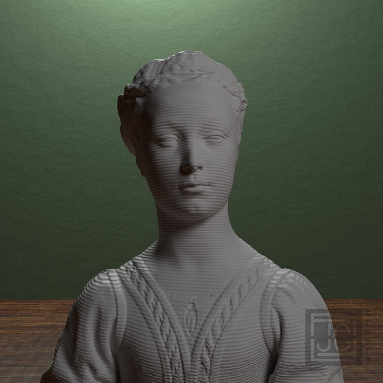 Portrait of a Young Woman 3D Printed Collectible Bust