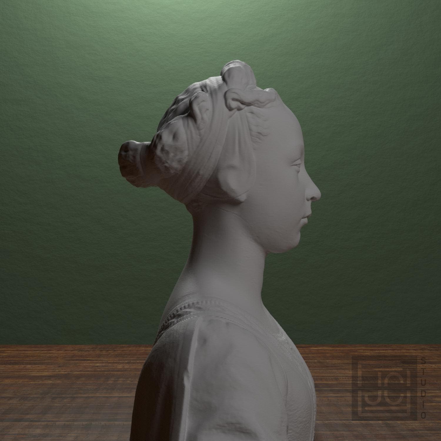 Portrait of a Young Woman 3D Printed Collectible Bust