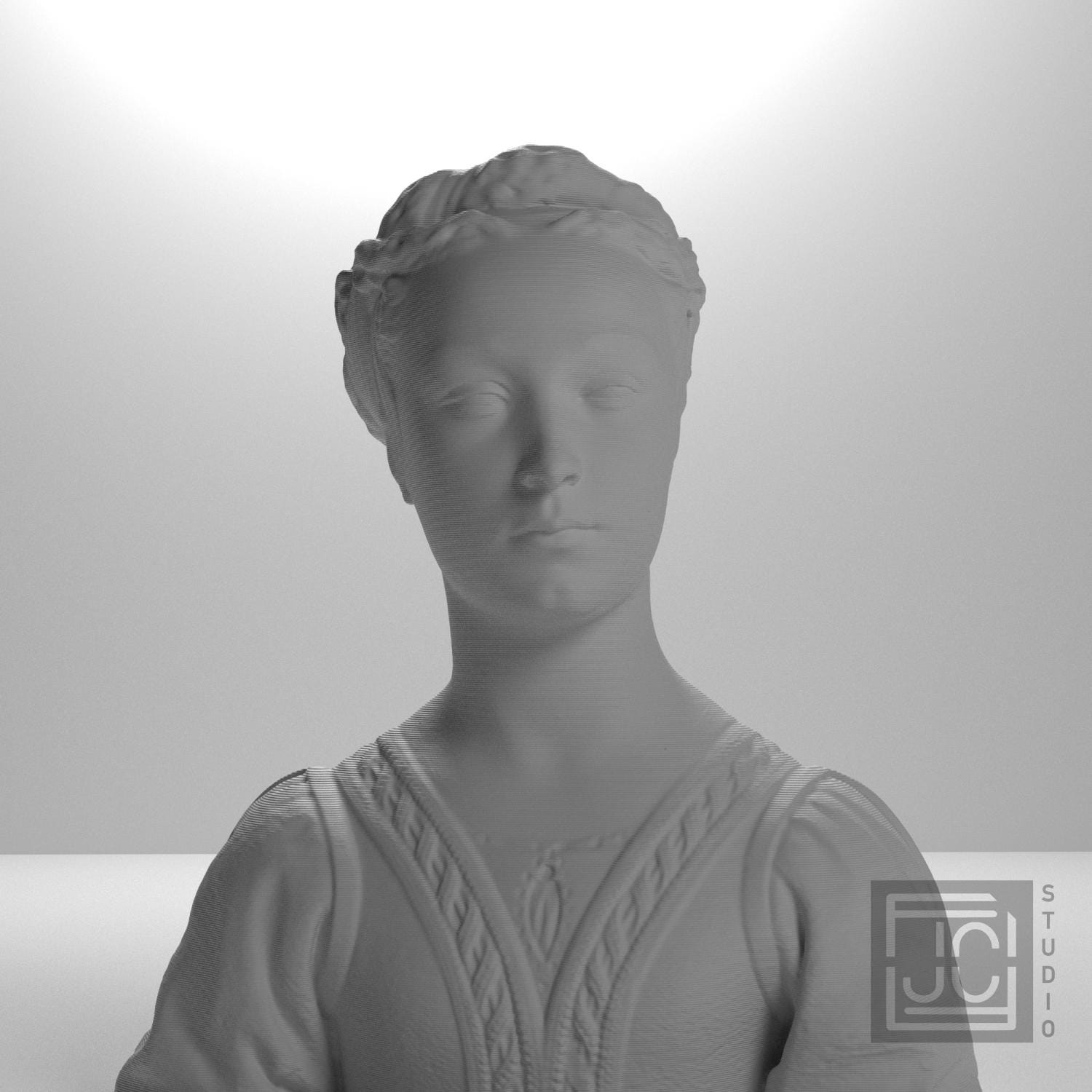 Portrait of a Young Woman 3D Printed Collectible Bust
