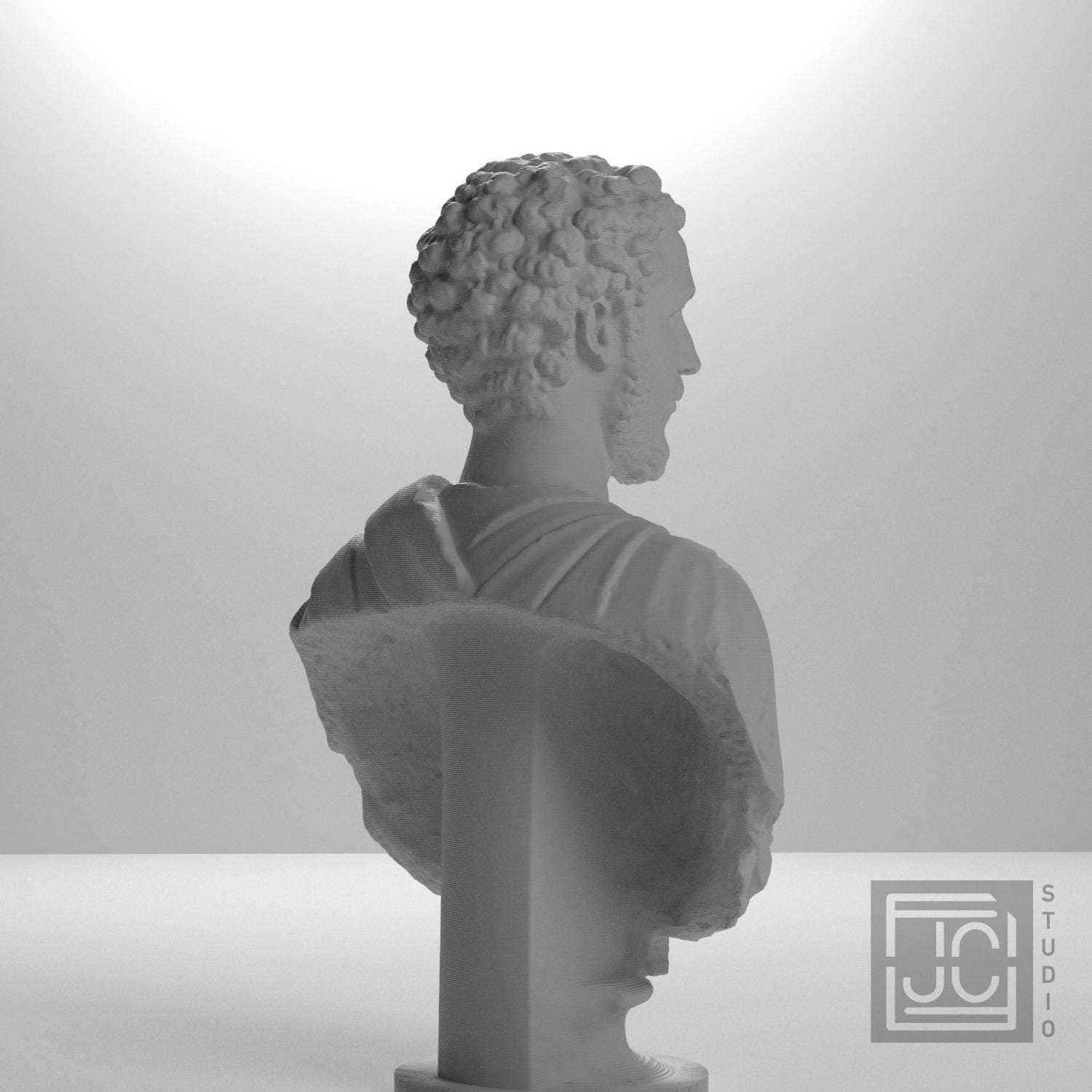 Portrait of a Man (Possibly Septimius Severus) 3D Printed Museum Replica