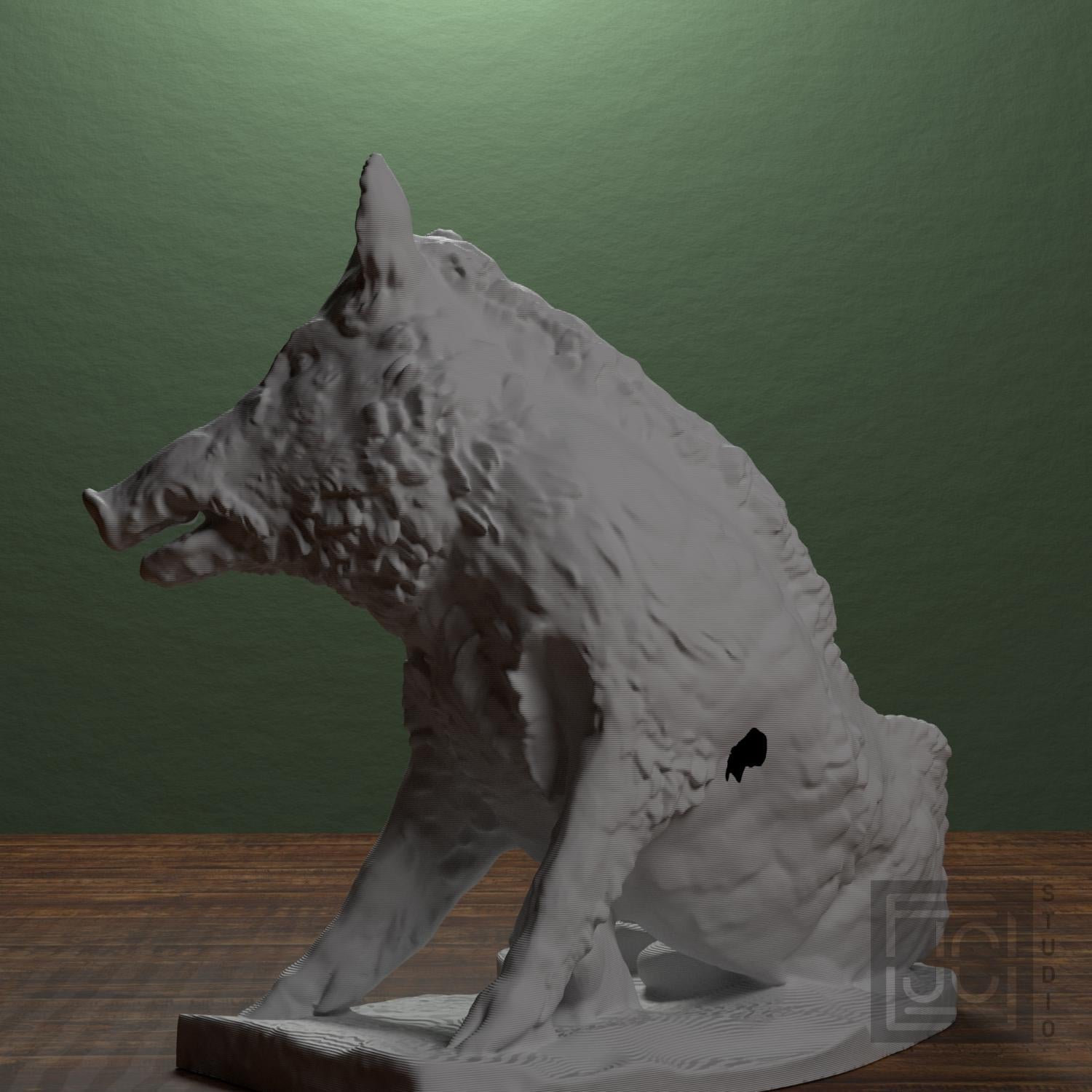 Wild Boar Porcellino 3D Printed Sculpture