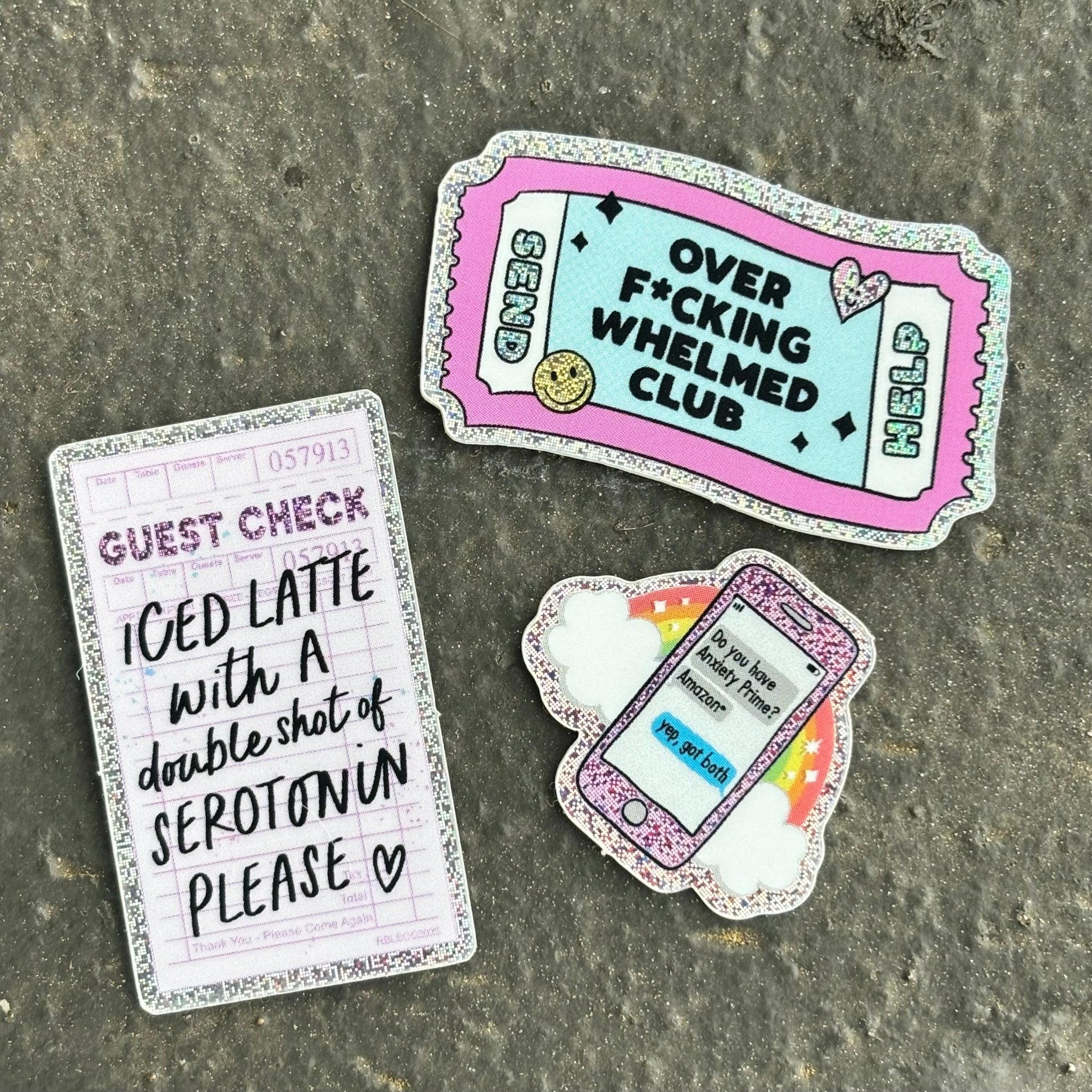 Mental Health Mini Glitter Stickers