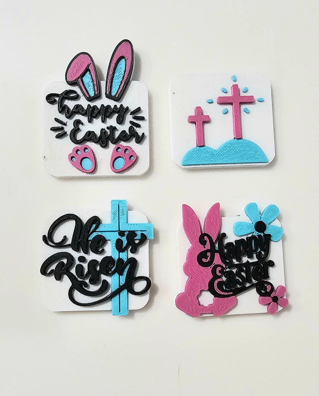 Set of 4 3D Printed Faith Cross Pins or Magnets