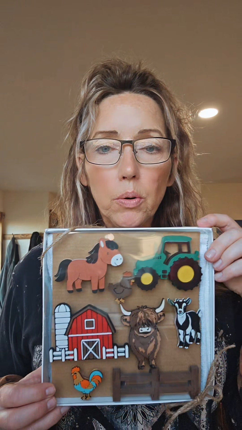 3D Printed Highland Cow Farm Magnet Gift Set