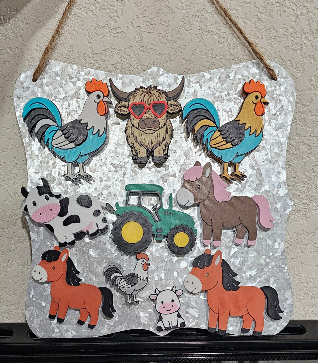 3D Printed Farm Animal & Tractor Magnets