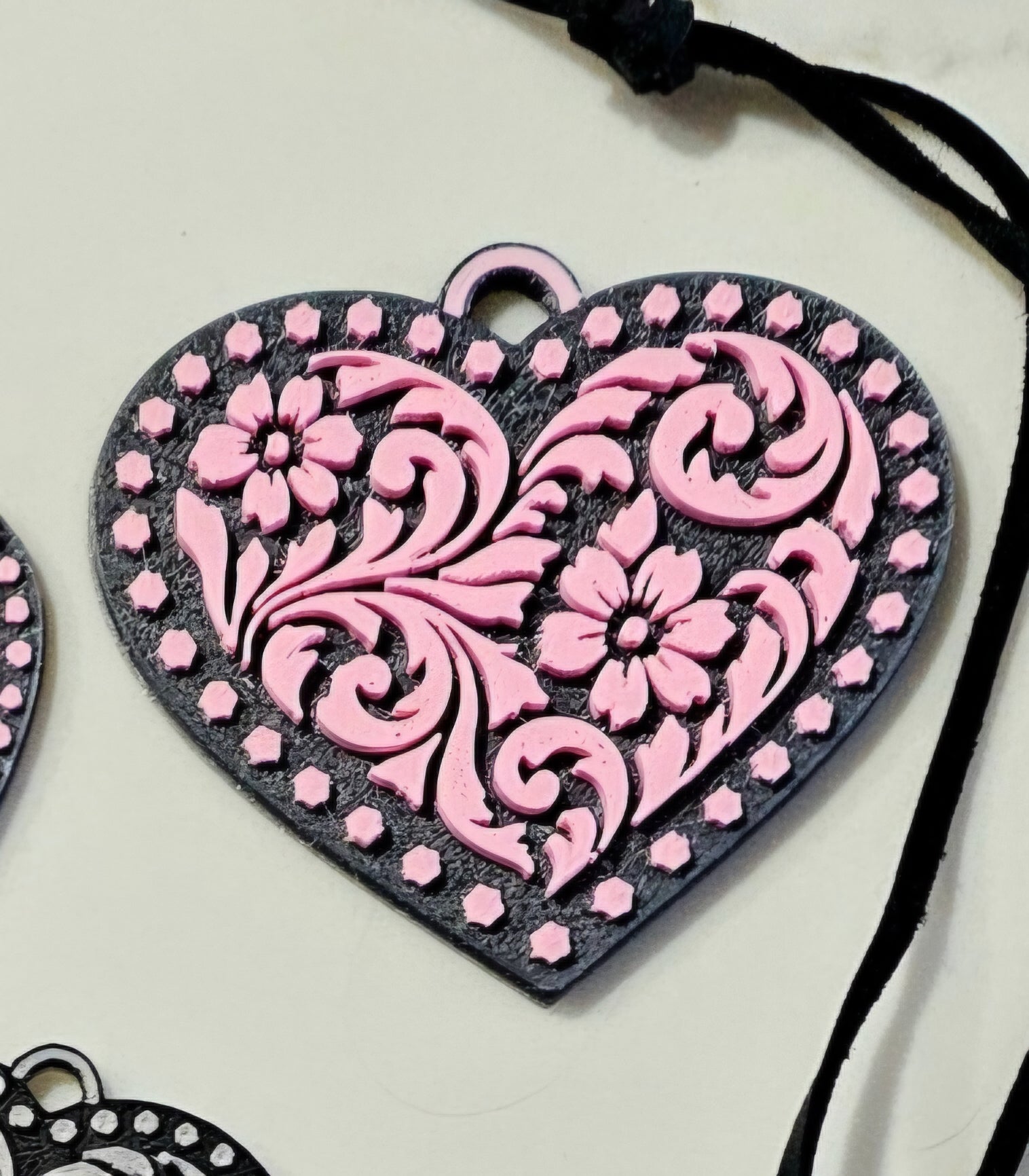 3D Printed Western Heart Keychain or Purse Charm