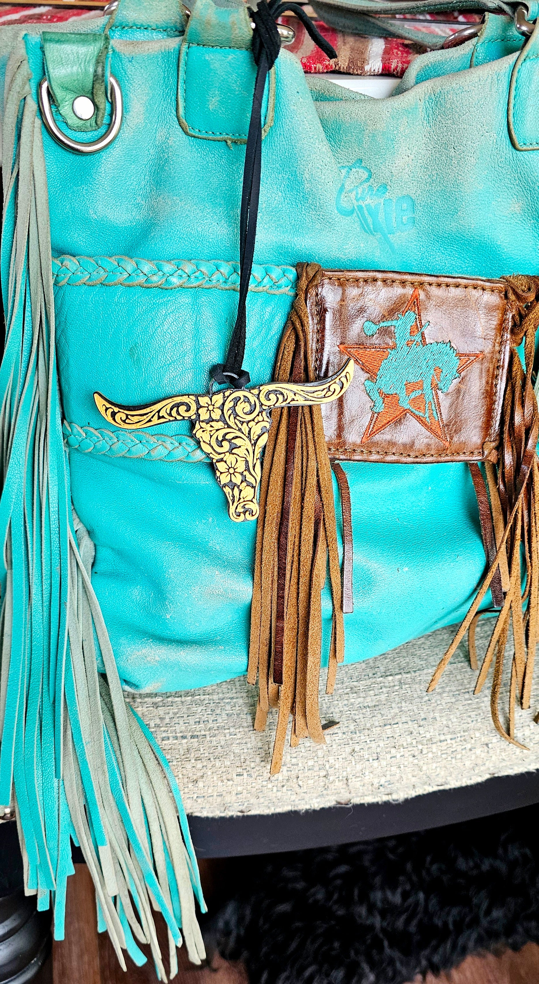 3D Printed Tooled Longhorn Keychain, Purse Charm, or Ornament
