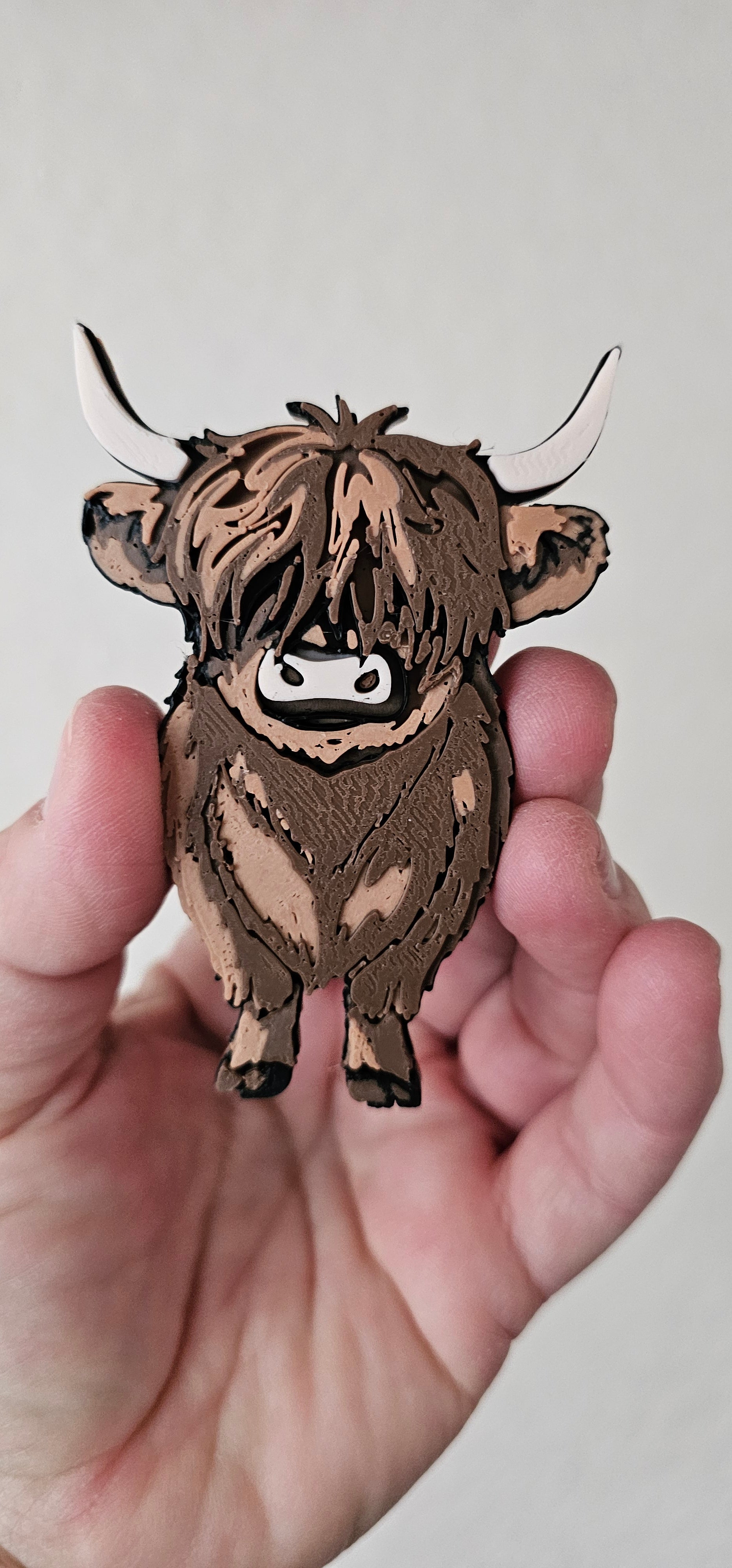 3D Printed Highland Cow Farm Magnet Gift Set