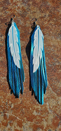 3D Printed Feather Fringe Earrings