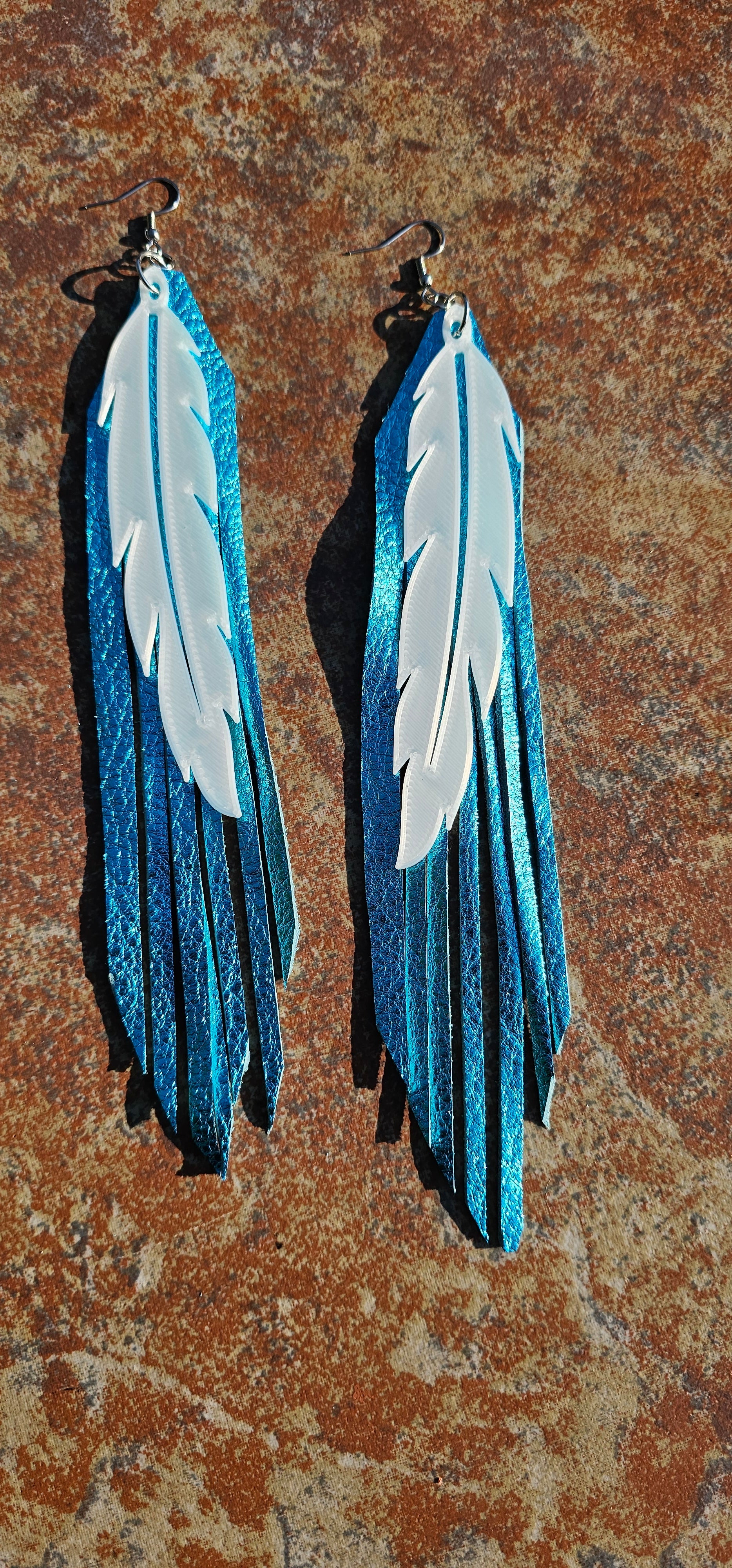 3D Printed Feather Fringe Earrings
