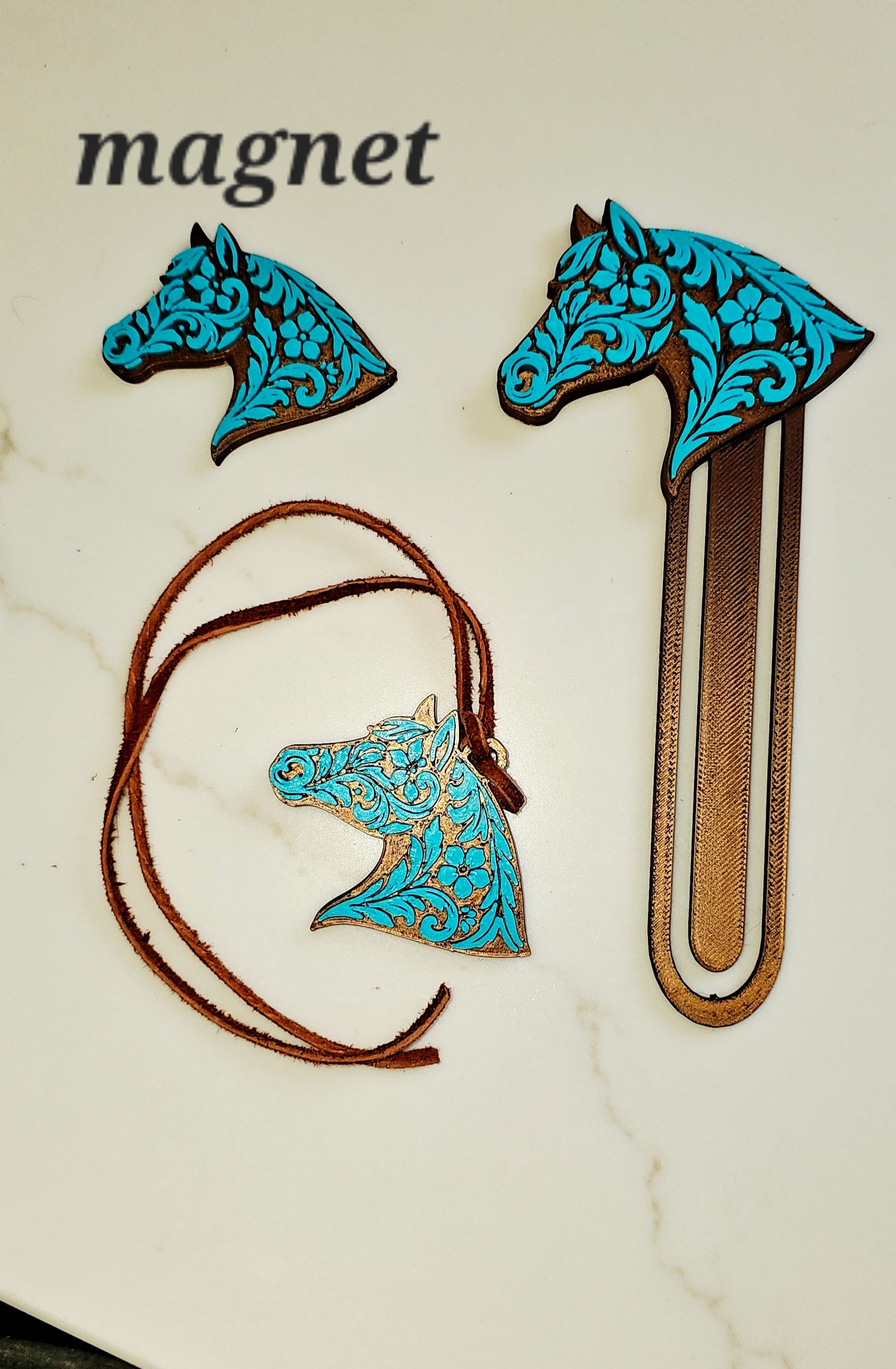 3D Printed Year of the Horse Bookmark, Keychain, Charm, Pin, or Magnet