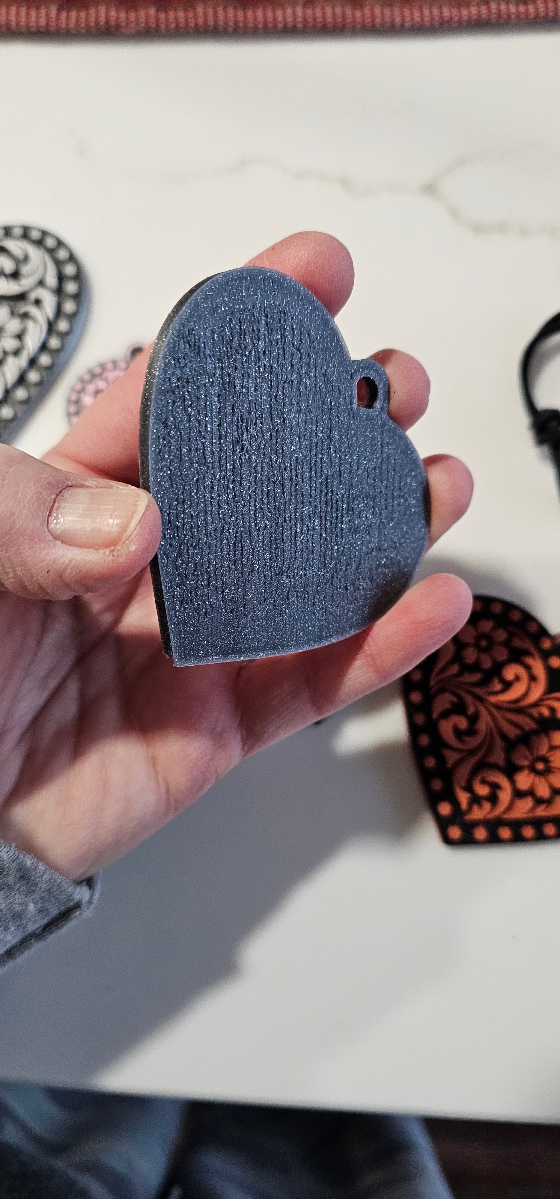 3D Printed Western Heart Keychain or Purse Charm