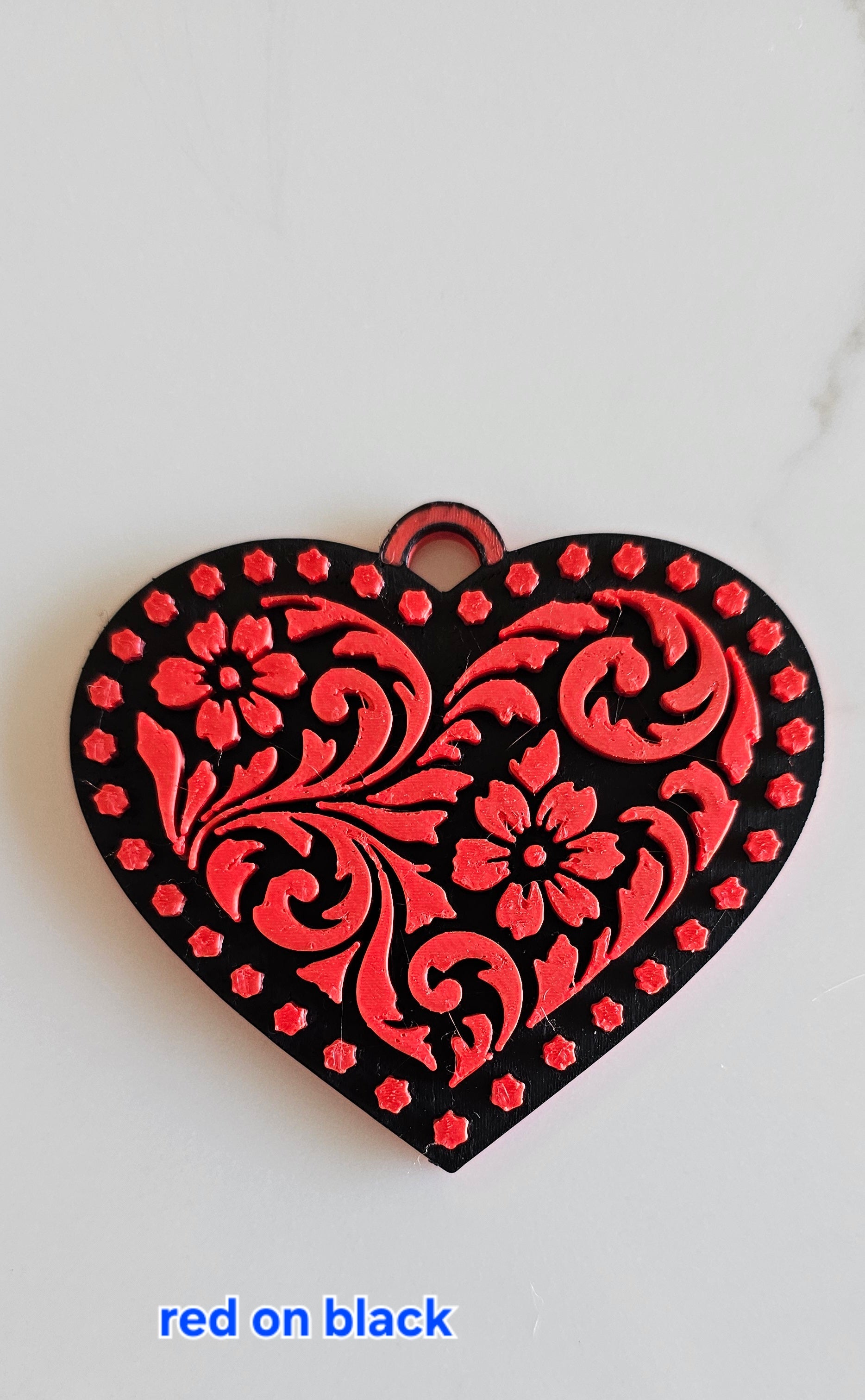 3D Printed Western Heart Keychain or Purse Charm