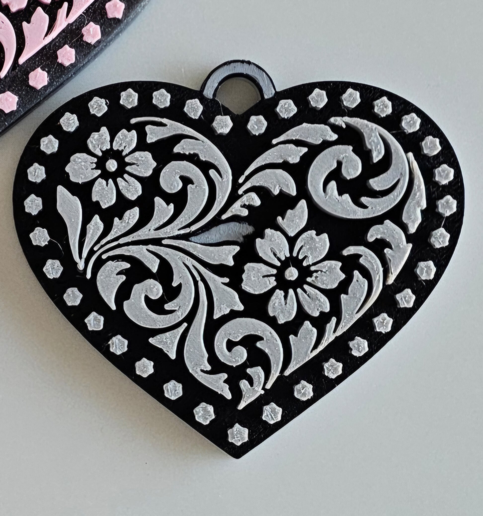 3D Printed Western Heart Keychain or Purse Charm