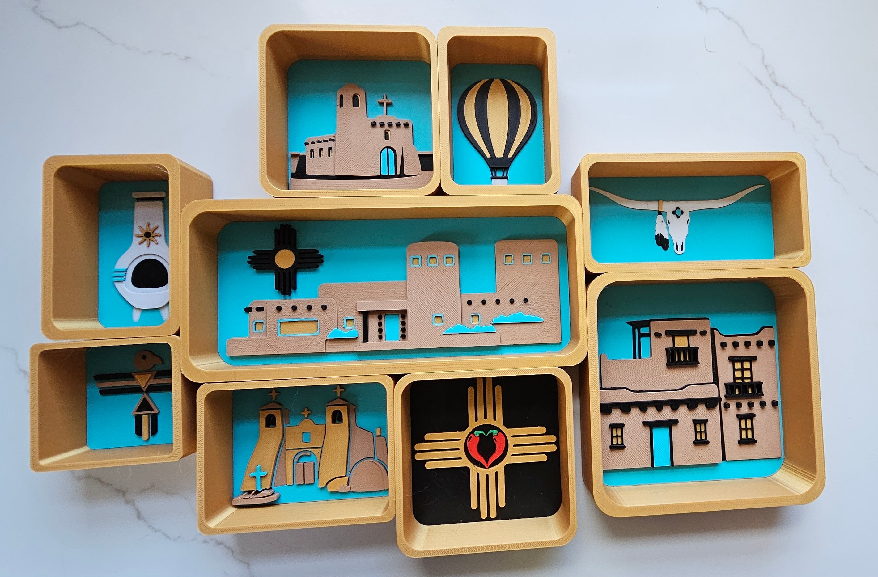 3D Printed New Mexico Accessory Tray and Trinket Box