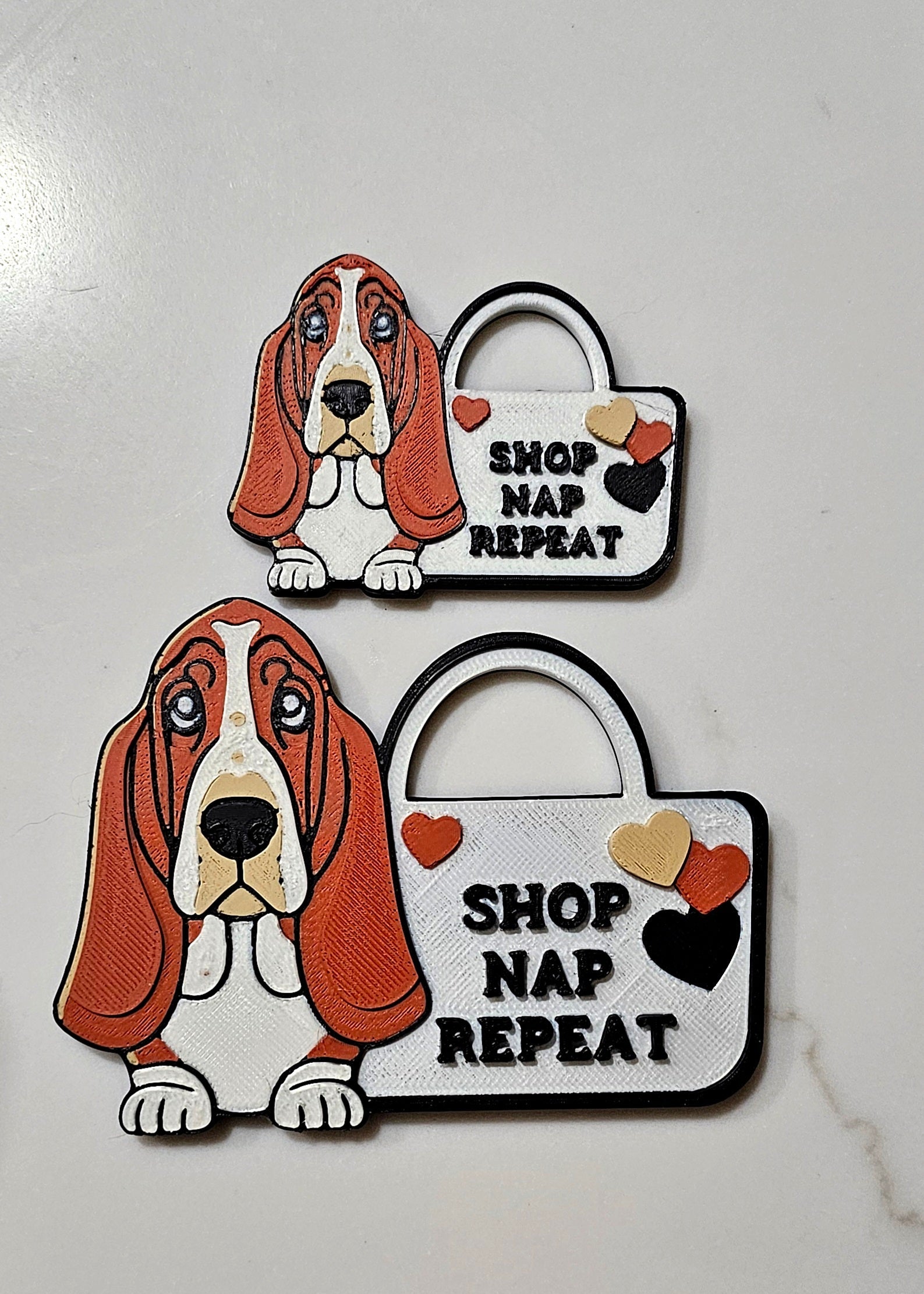 3D Printed Basset Hound Pin or Magnet
