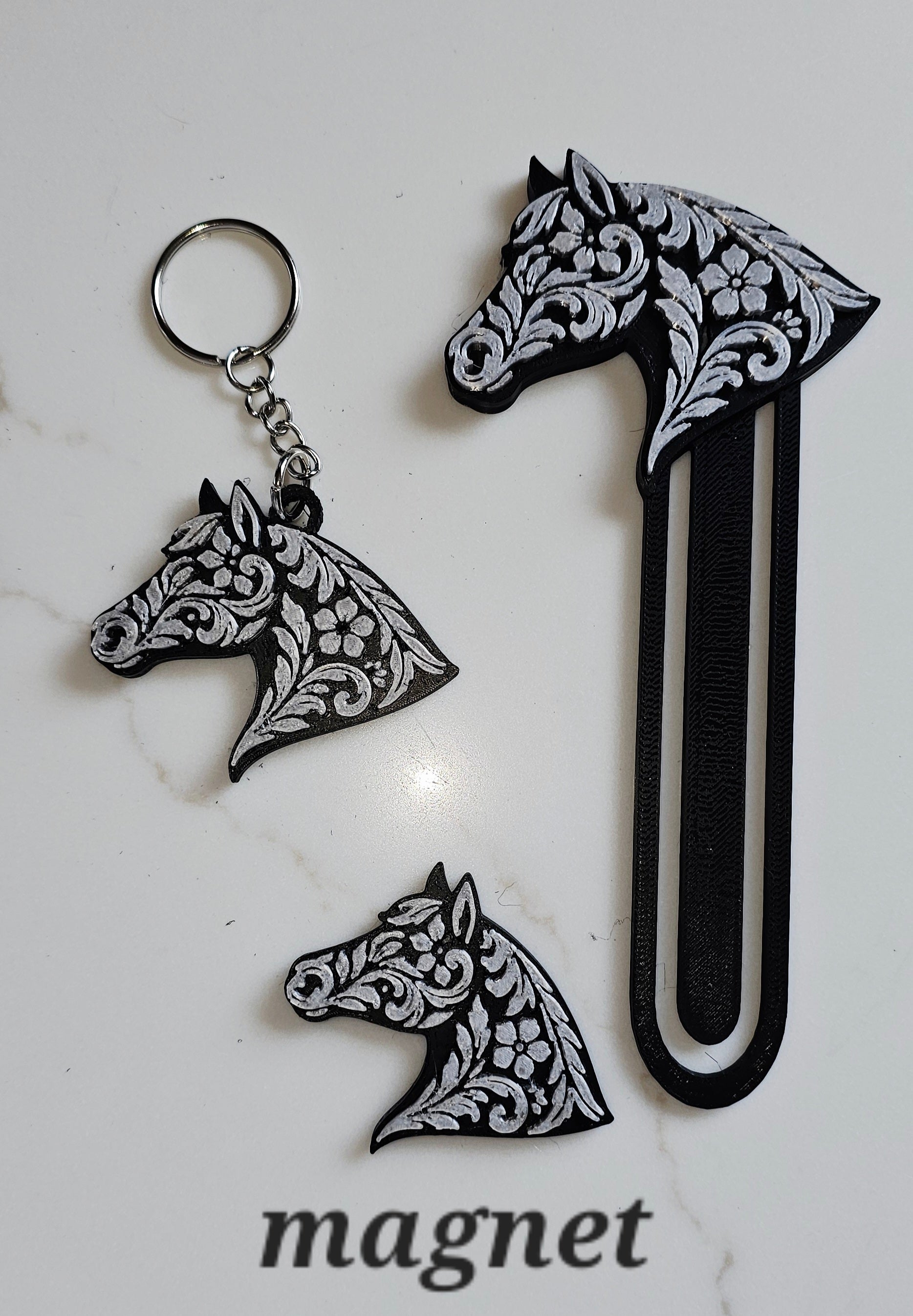 3D Printed Year of the Horse Bookmark, Keychain, Charm, Pin, or Magnet