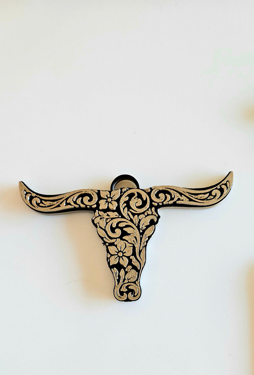 3D Printed Tooled Longhorn Keychain, Purse Charm, or Ornament