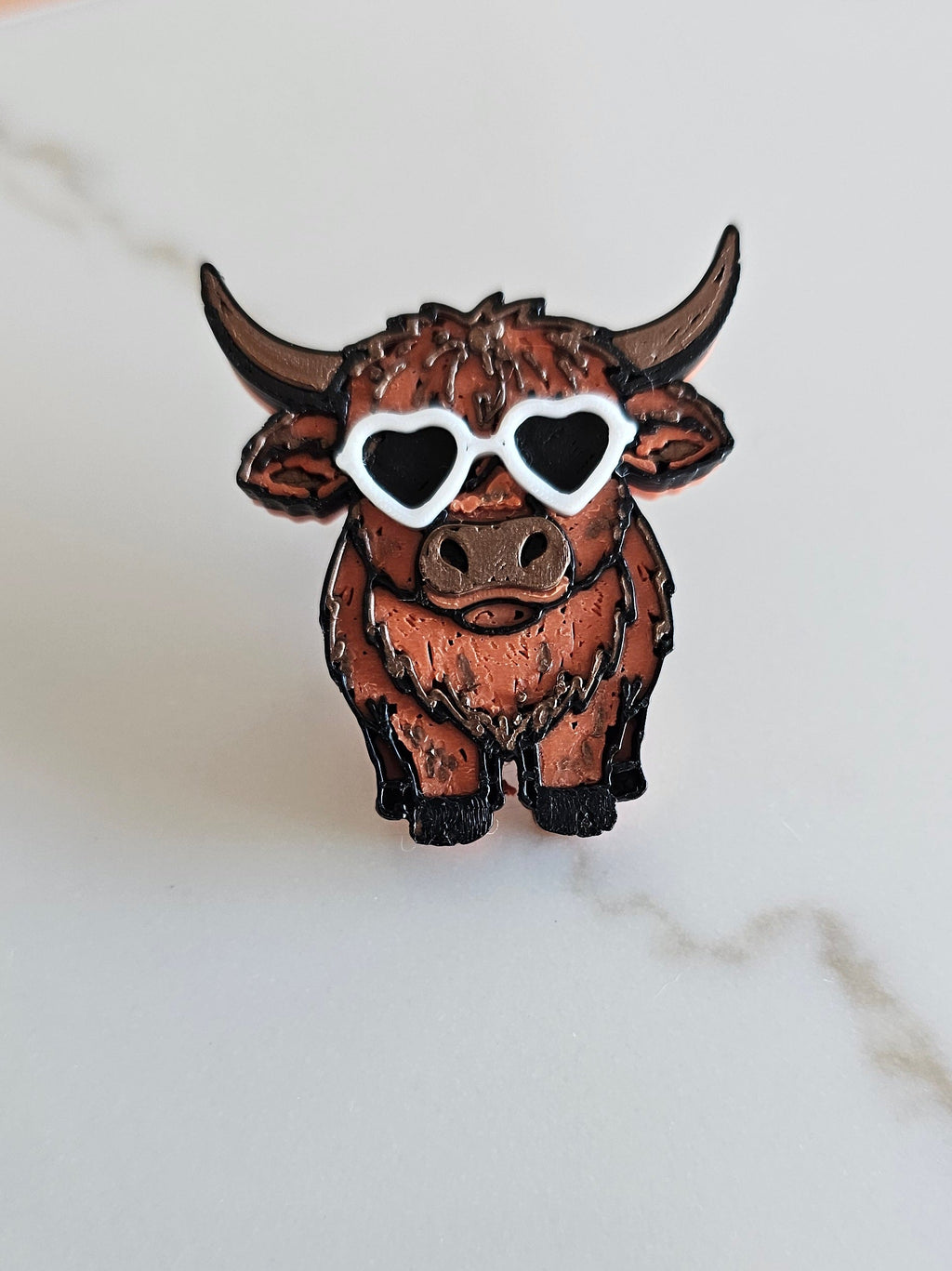 3D Printed Highland Cow Hat Pin