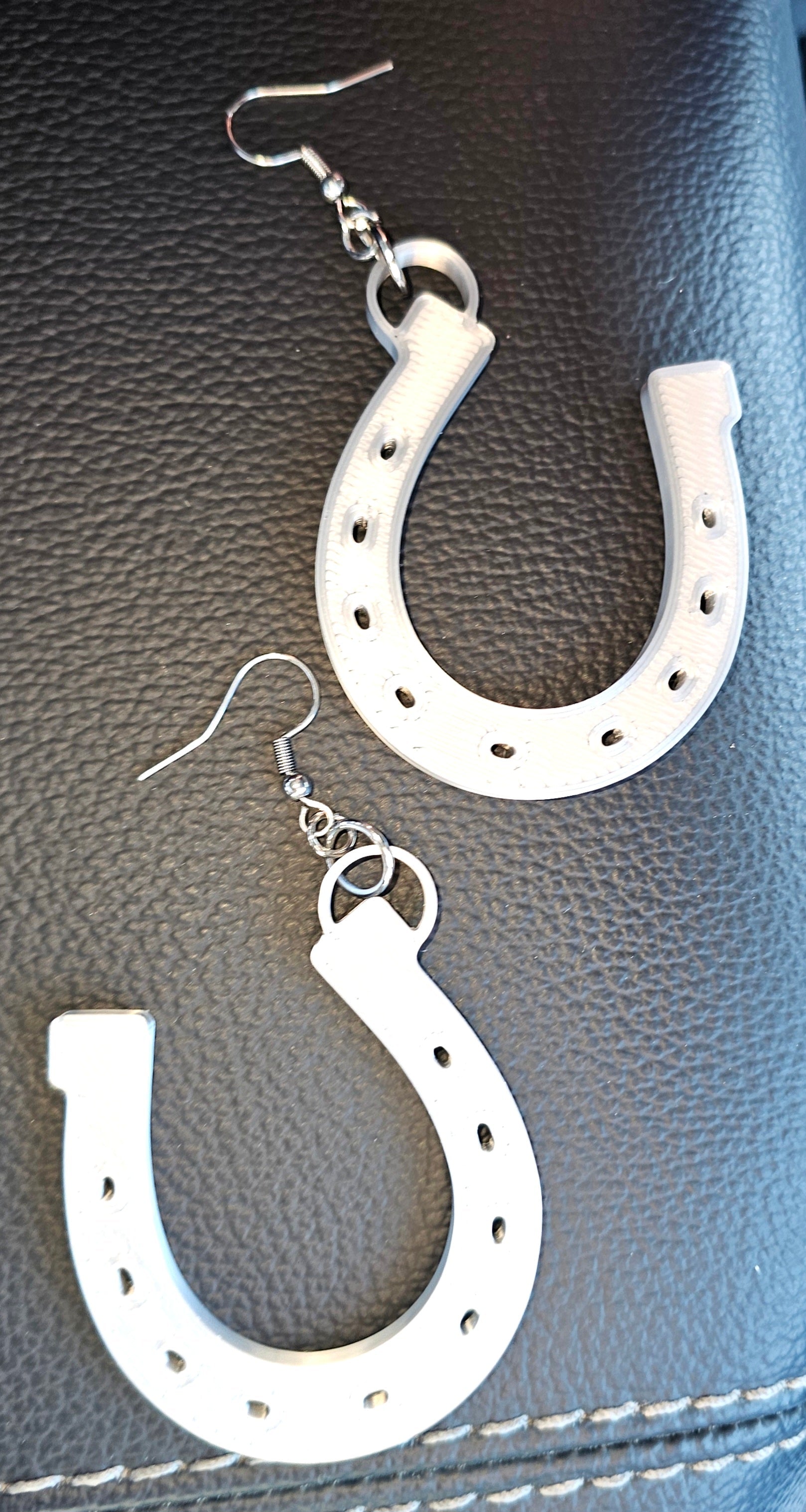 3D Printed Silver Silk Western Earrings