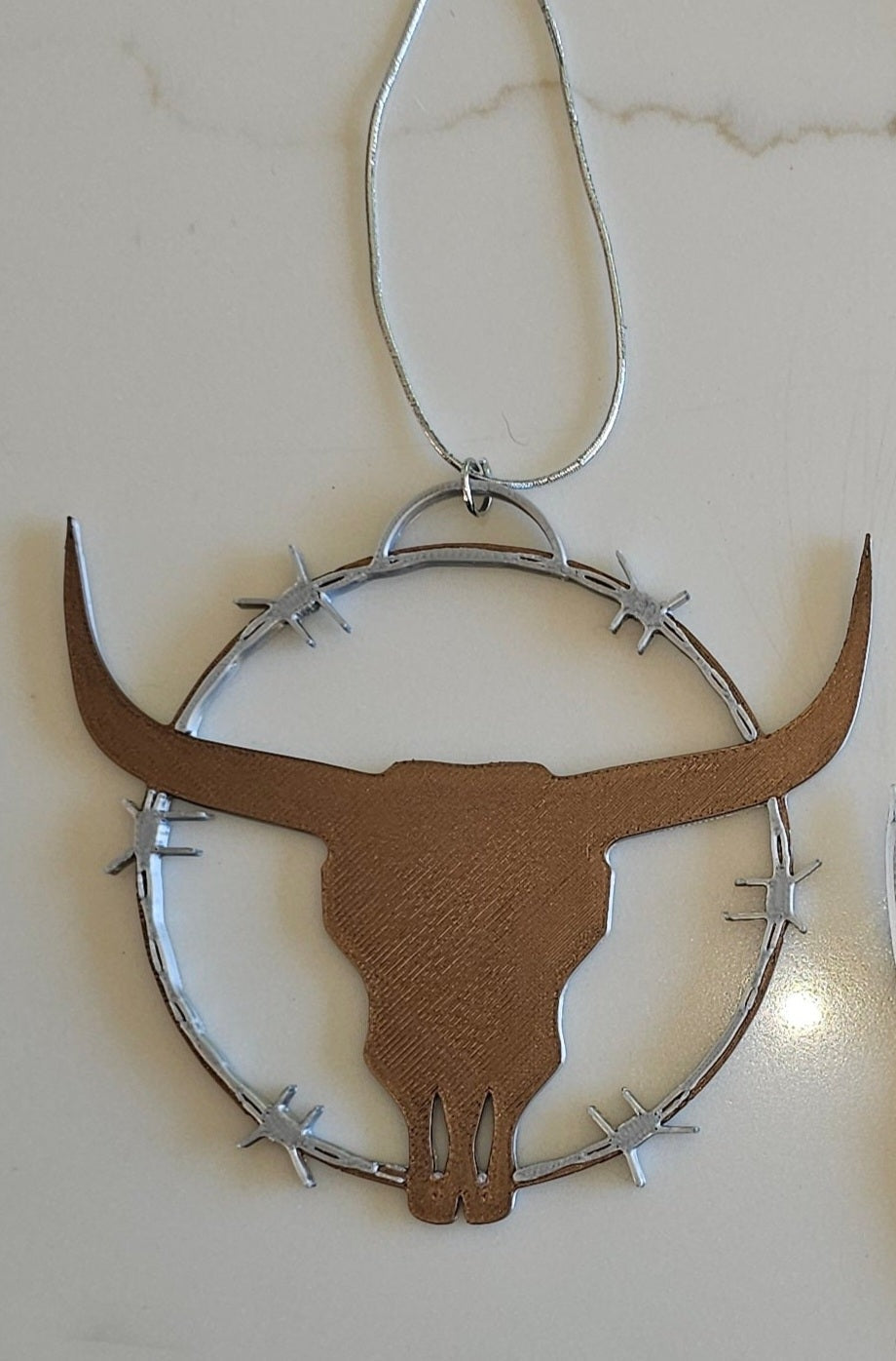 3D Printed Longhorn Barbwire Ornament