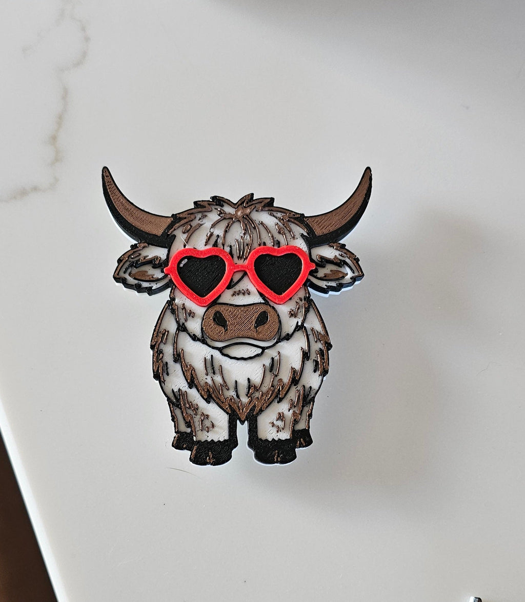 3D Printed Highland Cow Magnet