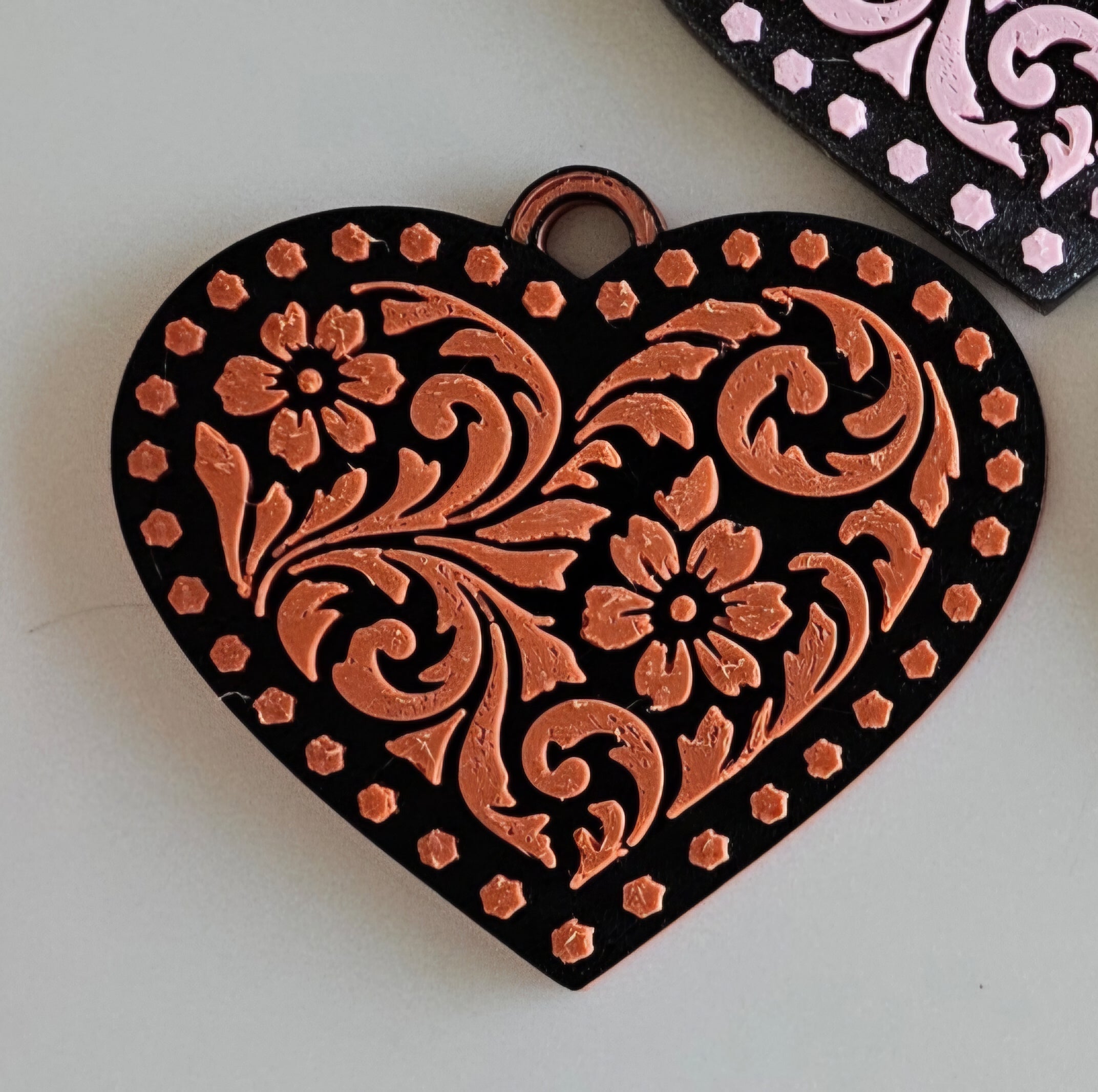 3D Printed Western Heart Keychain or Purse Charm