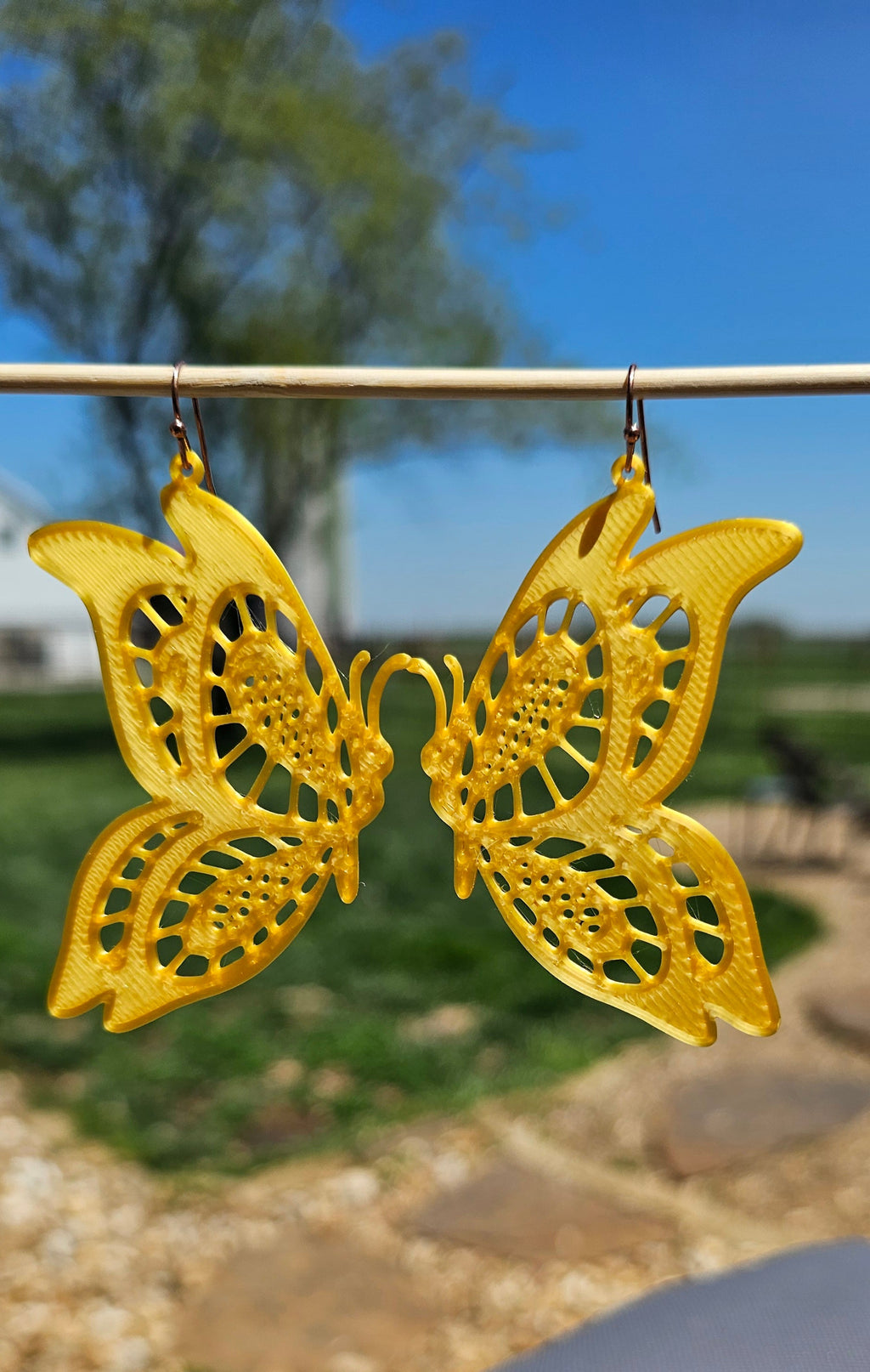 3D Printed Butterfly Boho Earrings