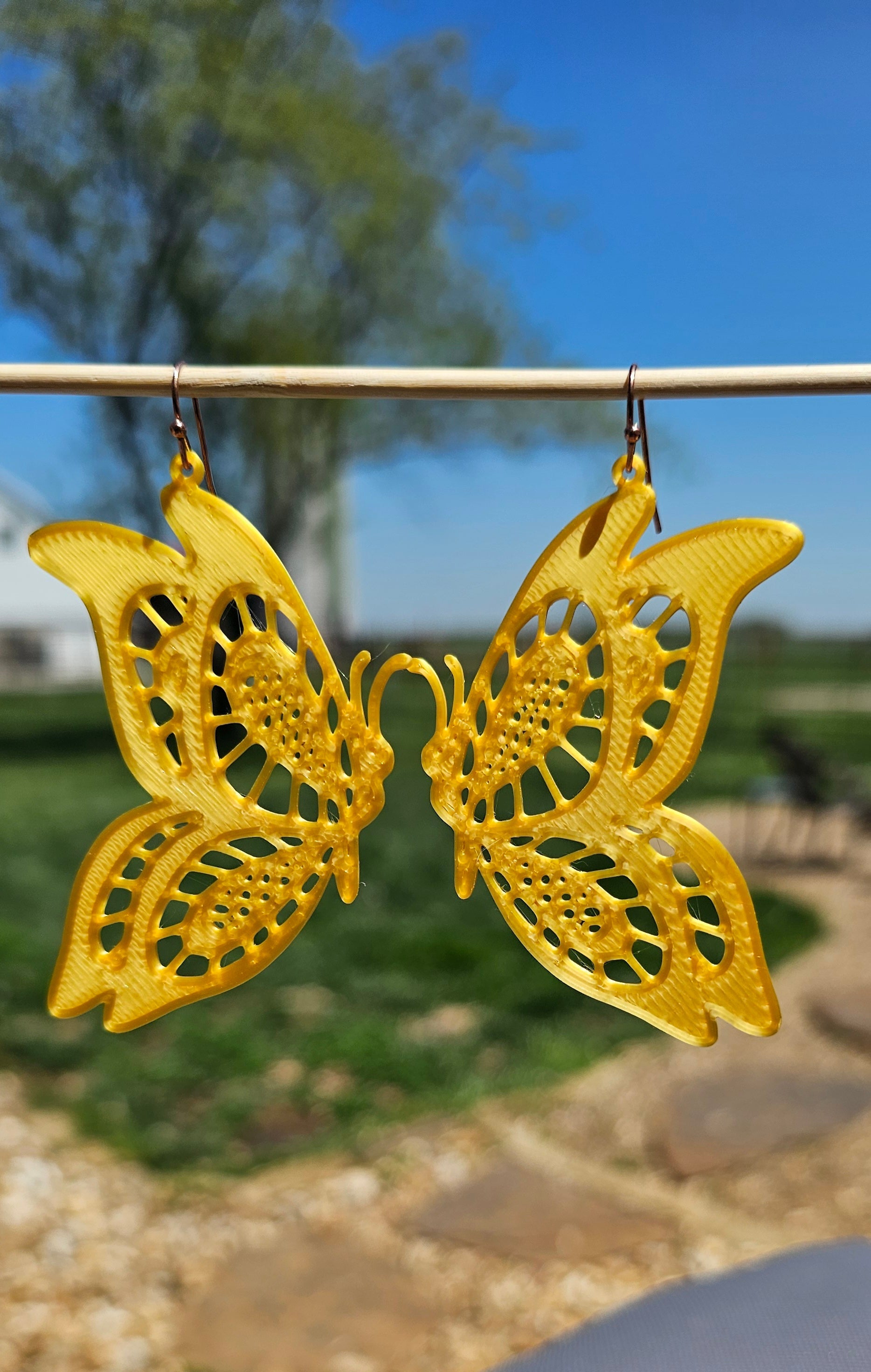 3D Printed Butterfly Boho Earrings