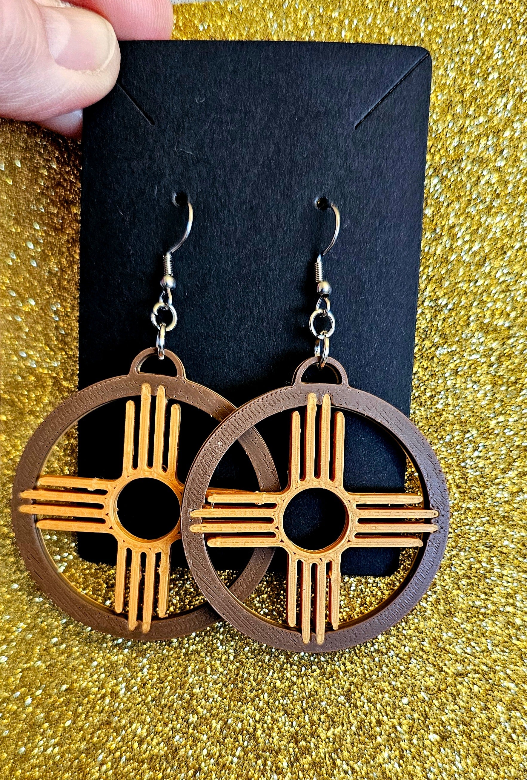 3D Printed New Mexico Cactus Earrings