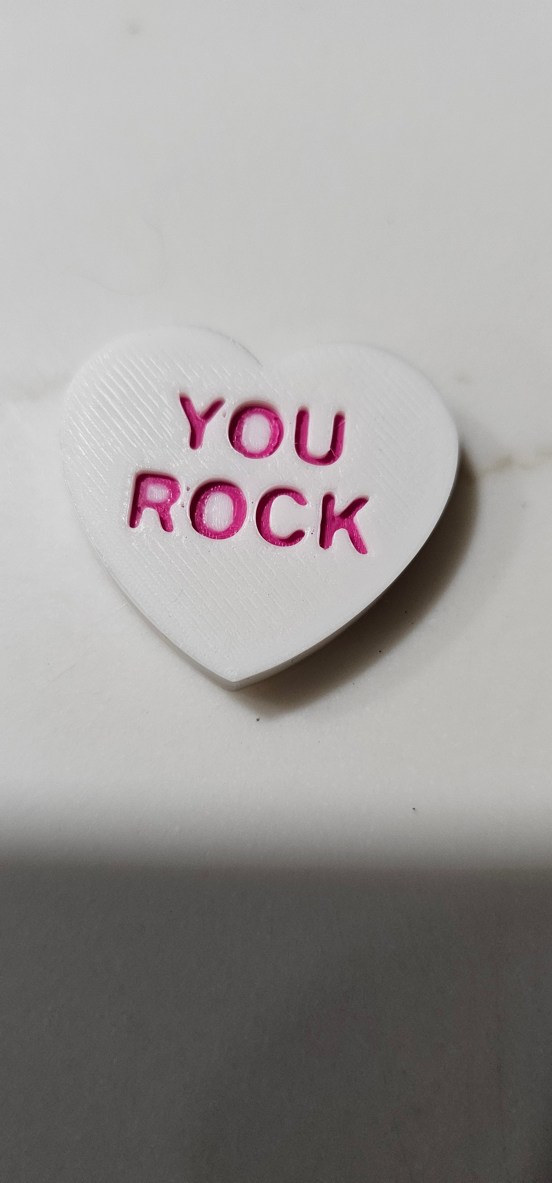 3D Printed Conversation Heart Pins or Earrings