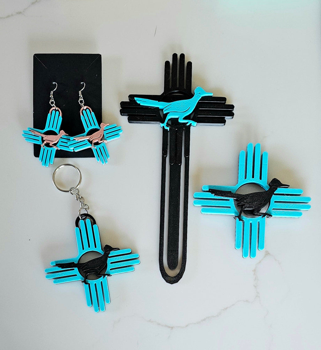 New Mexico Zia Magnet, Bookmark, Keychain, or Earrings