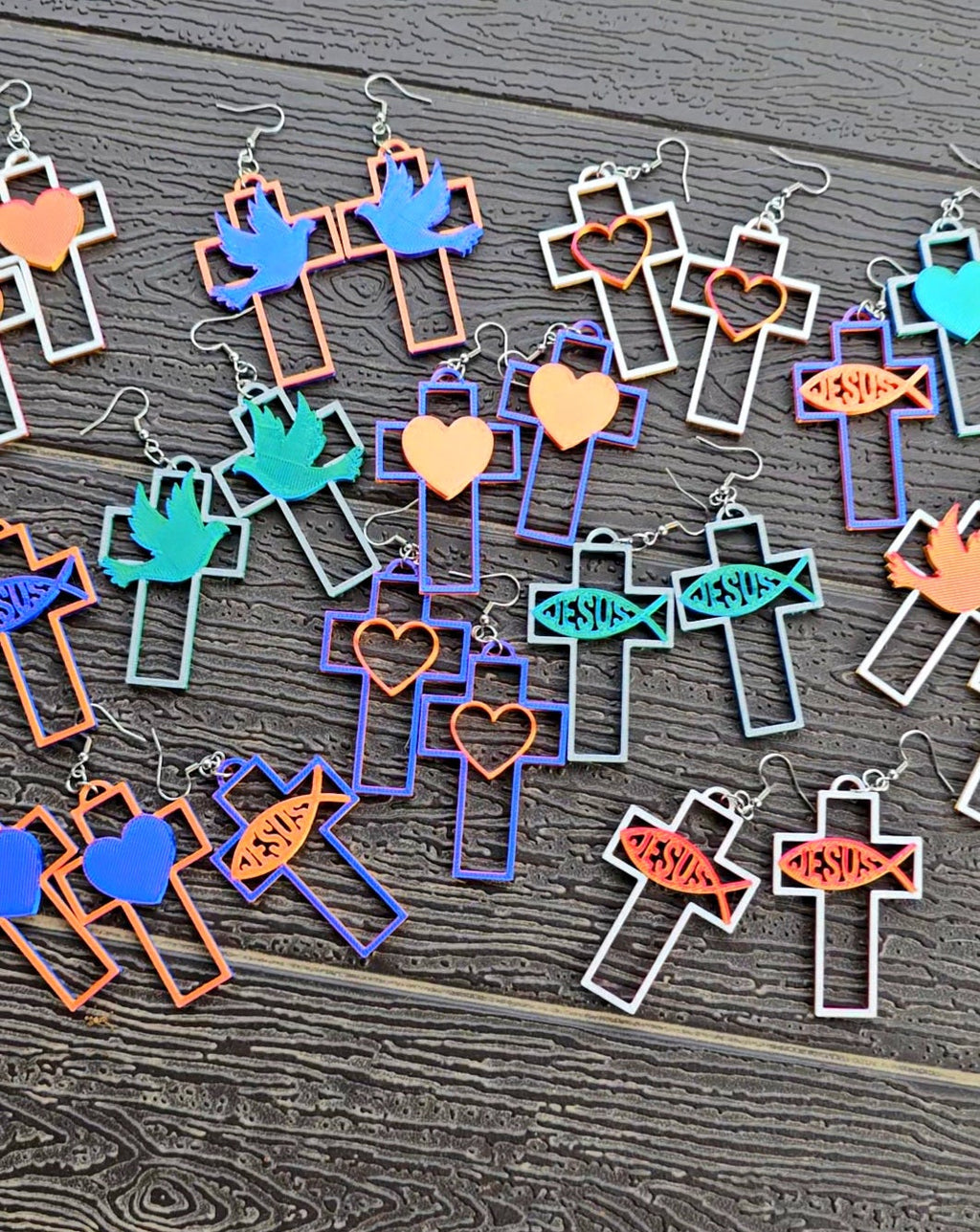 3D Printed Cross Earrings